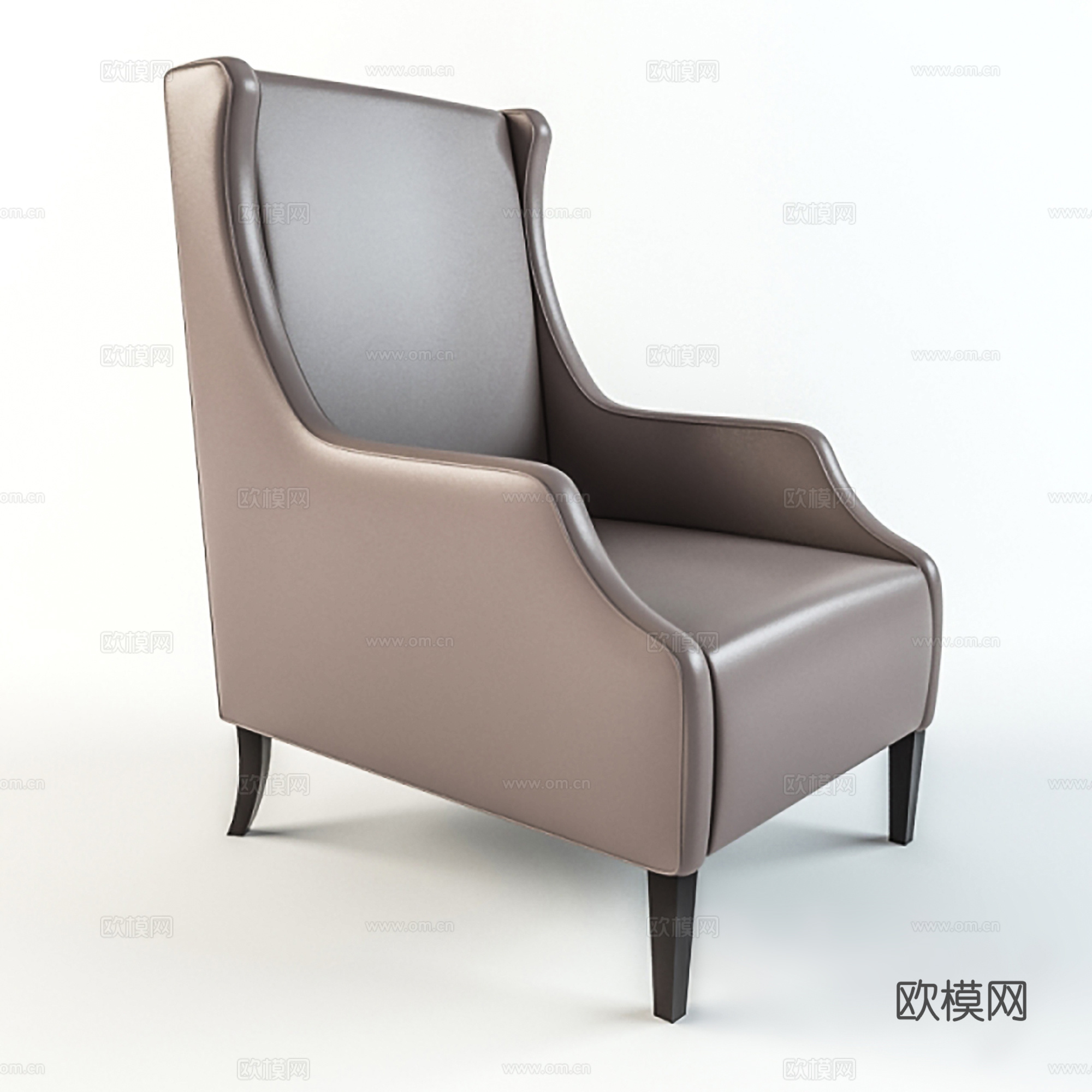 北欧休闲椅 皮椅 单椅 书椅su模型