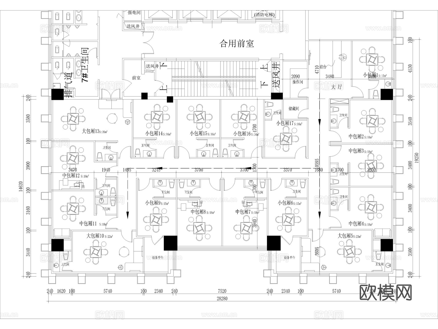 32套棋牌室麻将室CAD图纸cad施工图