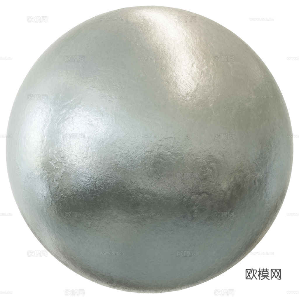 无缝磨砂哑光金属面板银色银箔 PBR材质贴图 1k