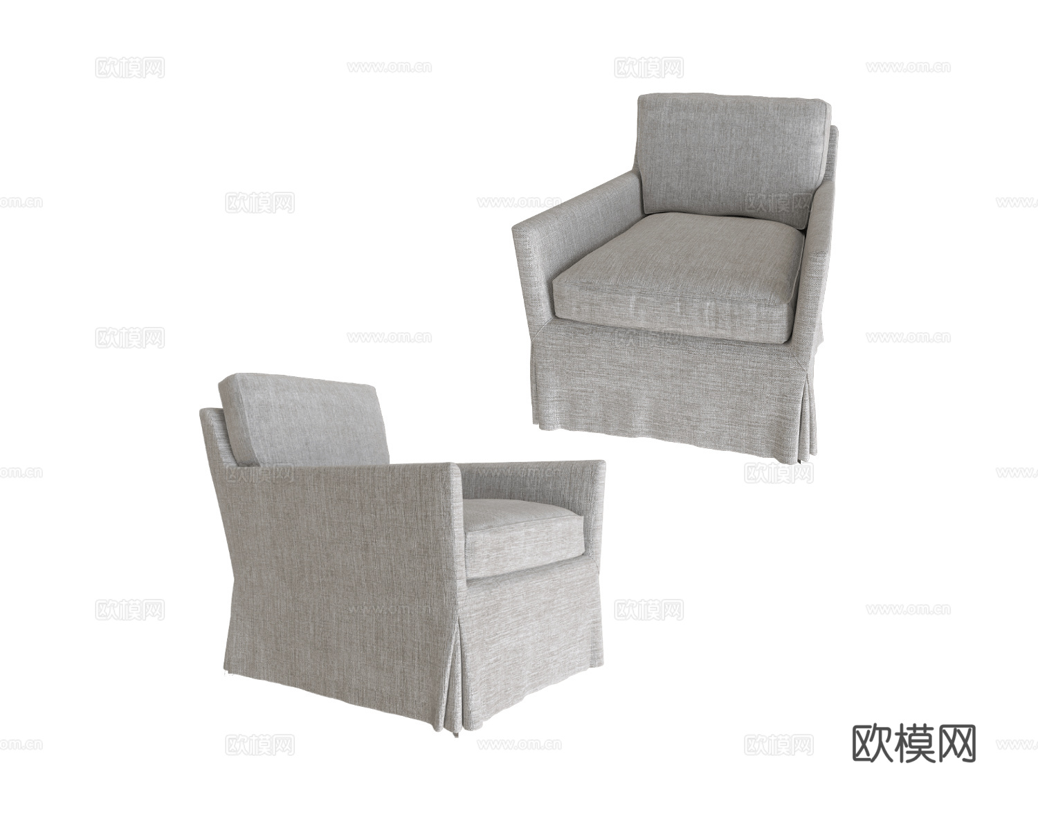 CasaDesús 美式单人沙发3d模型下载