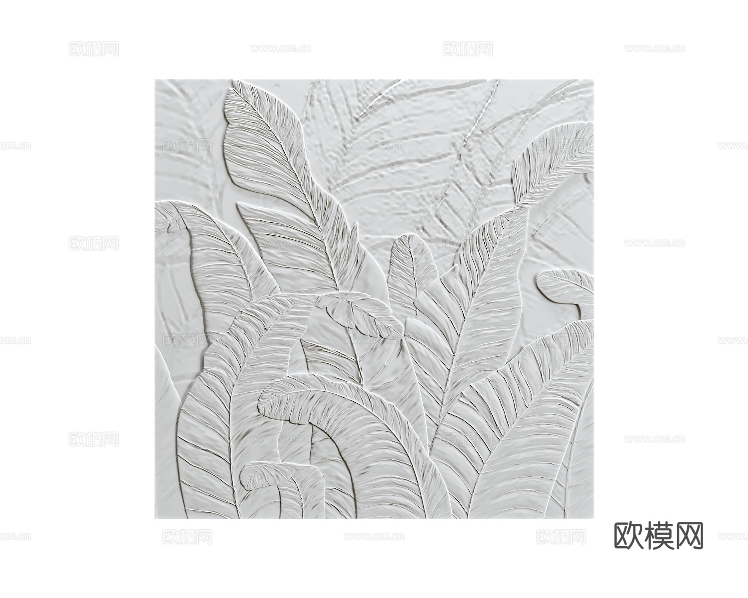 WALL&DECO 叶子浮雕挂画3d模型下载