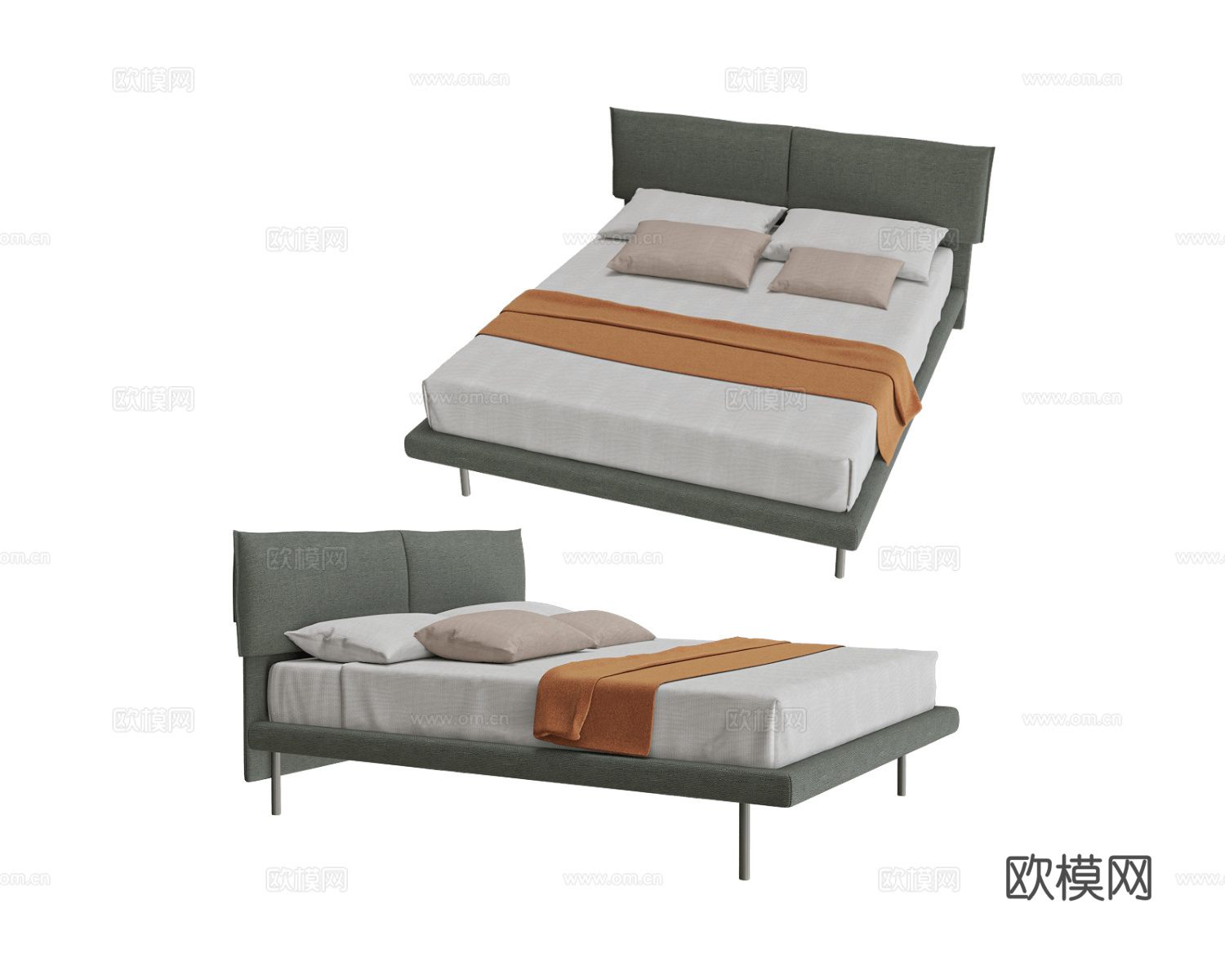 Bolzan 双人床3d模型下载