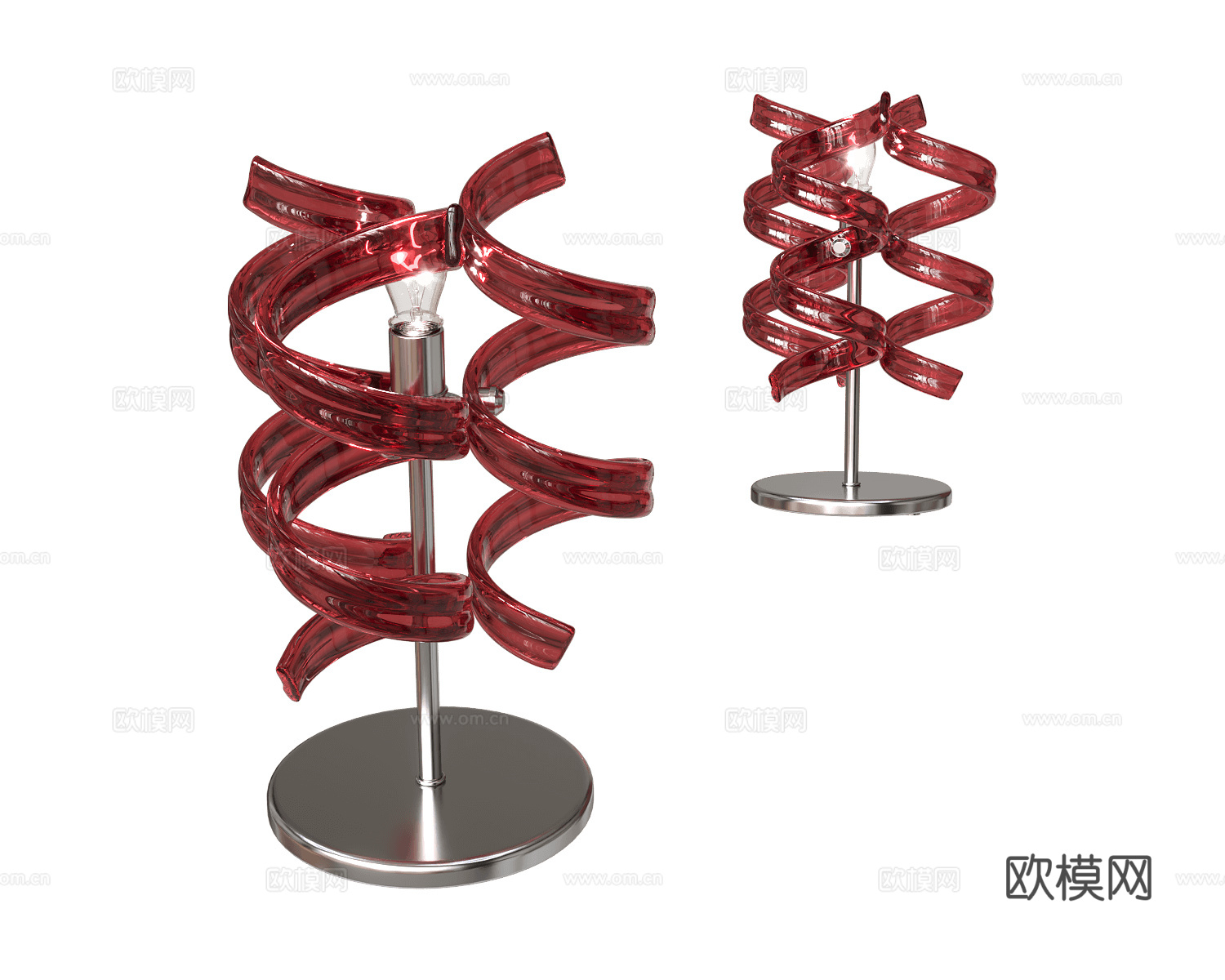 Metal Lux 轻奢玻璃台灯3d模型下载