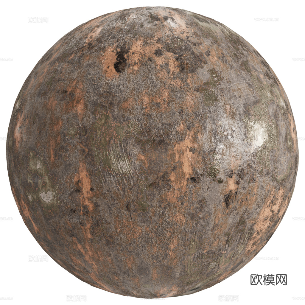 无缝做旧铁锈金属板 PBR材质贴图 2k