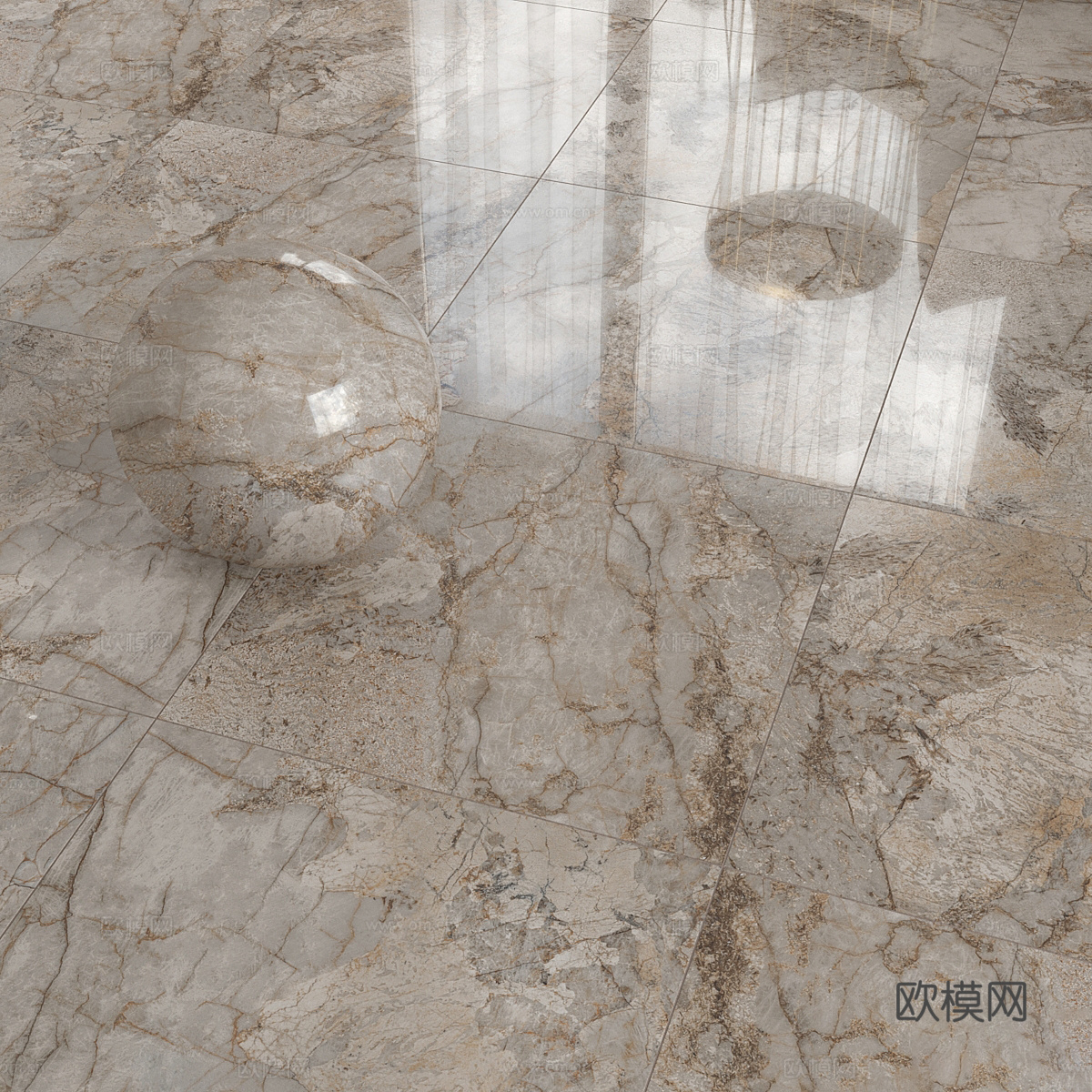 现代轻奢大理石 瓷砖 岩板 马赛克瓷砖3d模型下载（渲染图4）