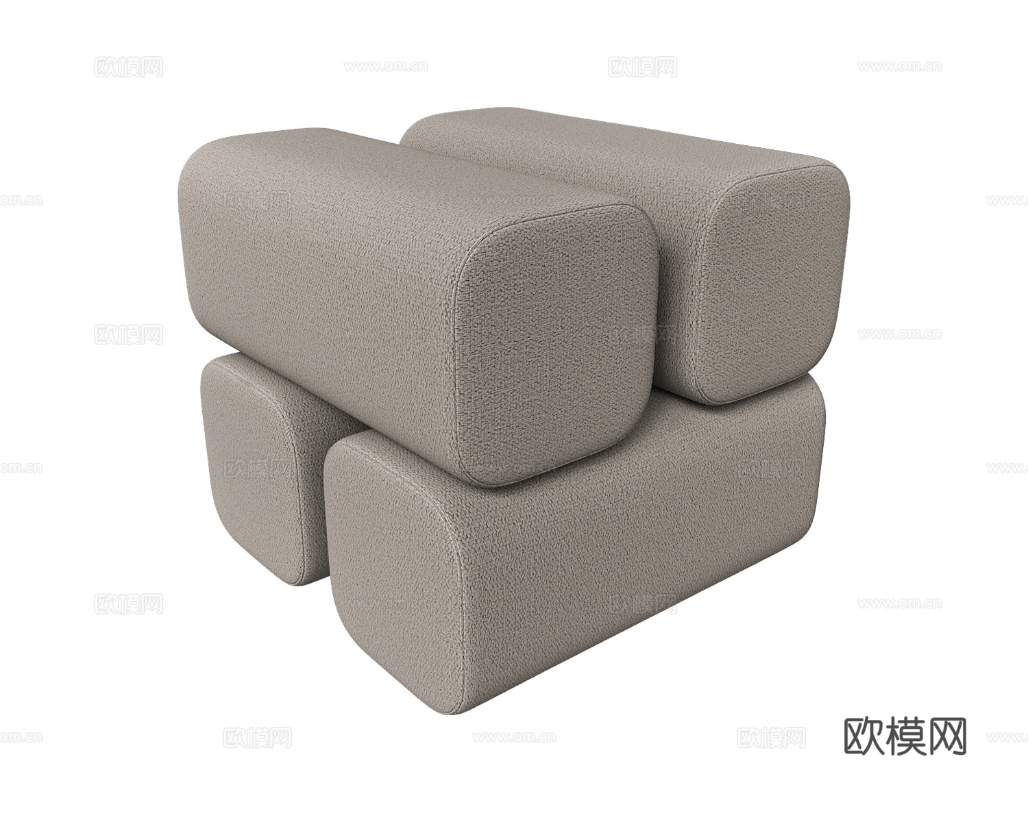 WOO 沙发凳3d模型下载