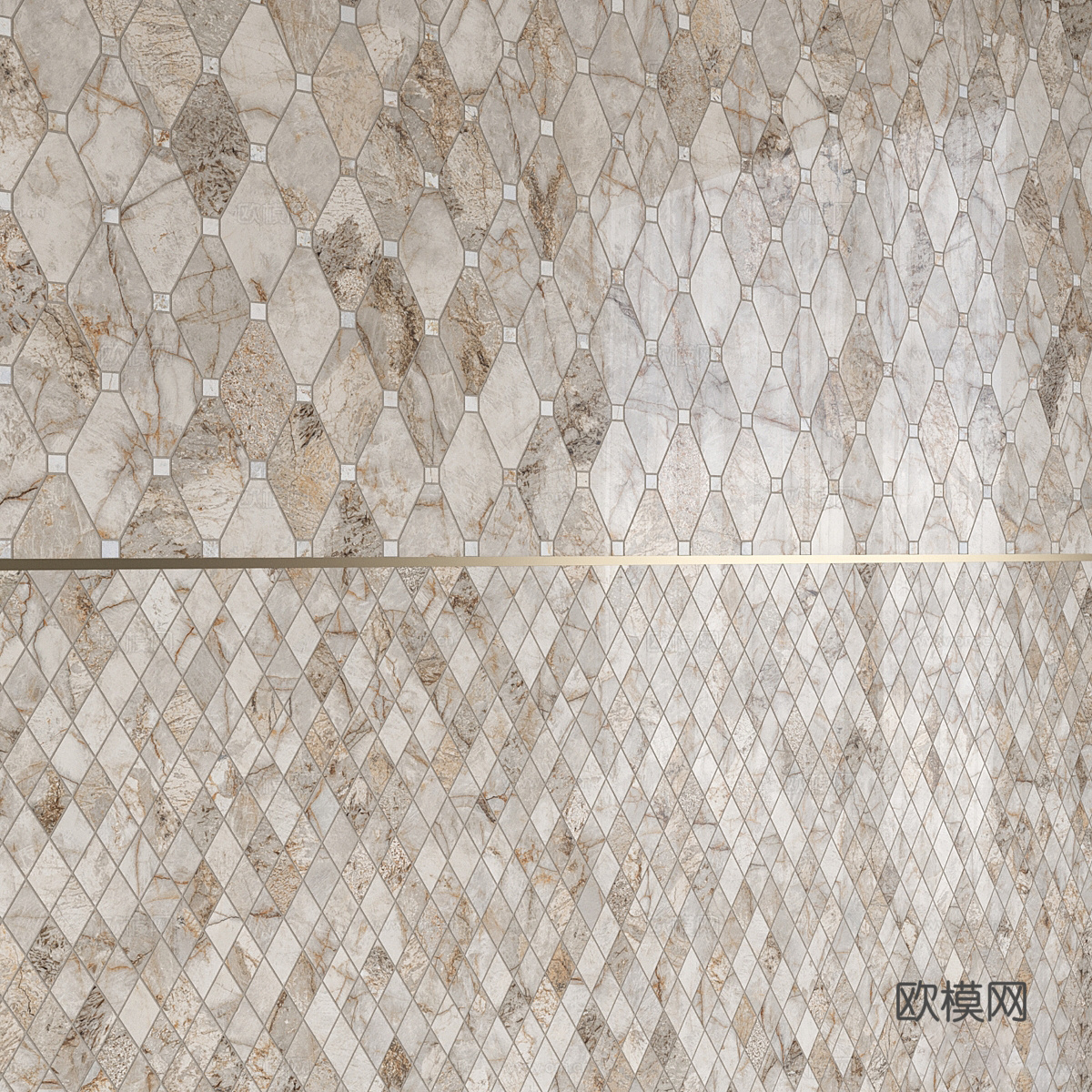 现代轻奢大理石 瓷砖 岩板 马赛克瓷砖3d模型下载（渲染图2）