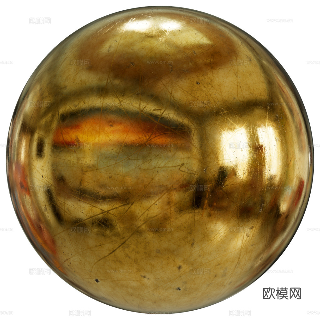 无缝做旧金属黄铜 PBR材质贴图 2k
