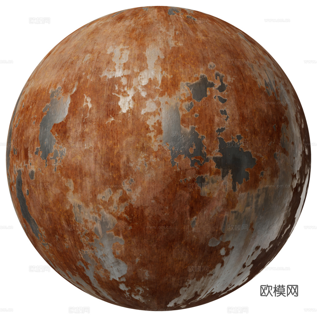 无缝做旧铁锈金属面板铁板 PBR材质贴图 2k