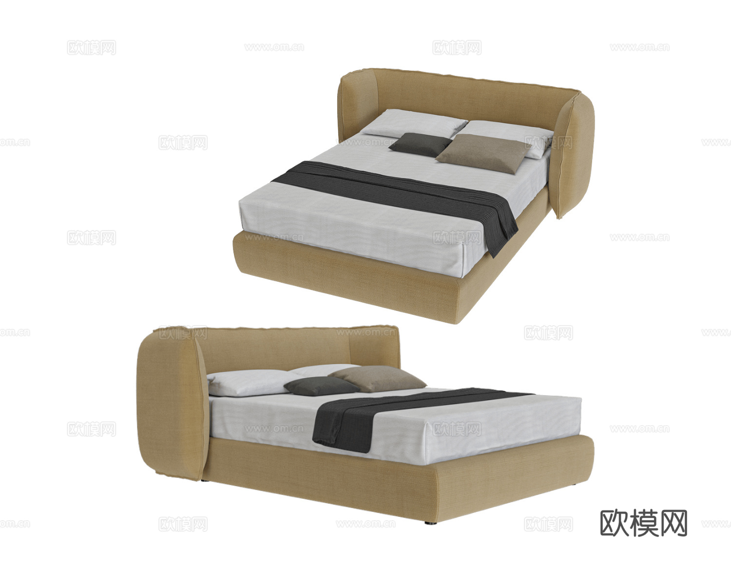 Bolzan 意式双人床3d模型下载