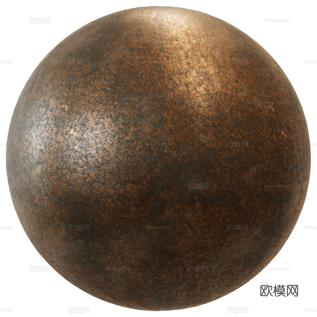 无缝做旧金属板铜色铜锈色 PBR材质贴图 2k