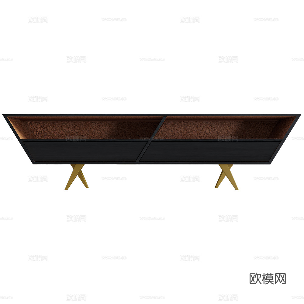 OTQ design 中古风电视柜3d模型下载（渲染图2）