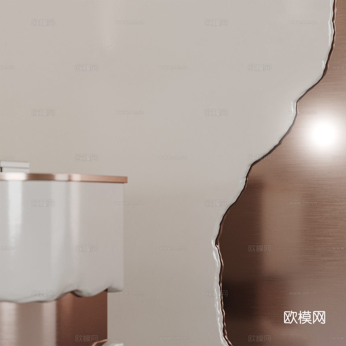 现代轻奢前台 接待台3d模型下载（渲染图5）