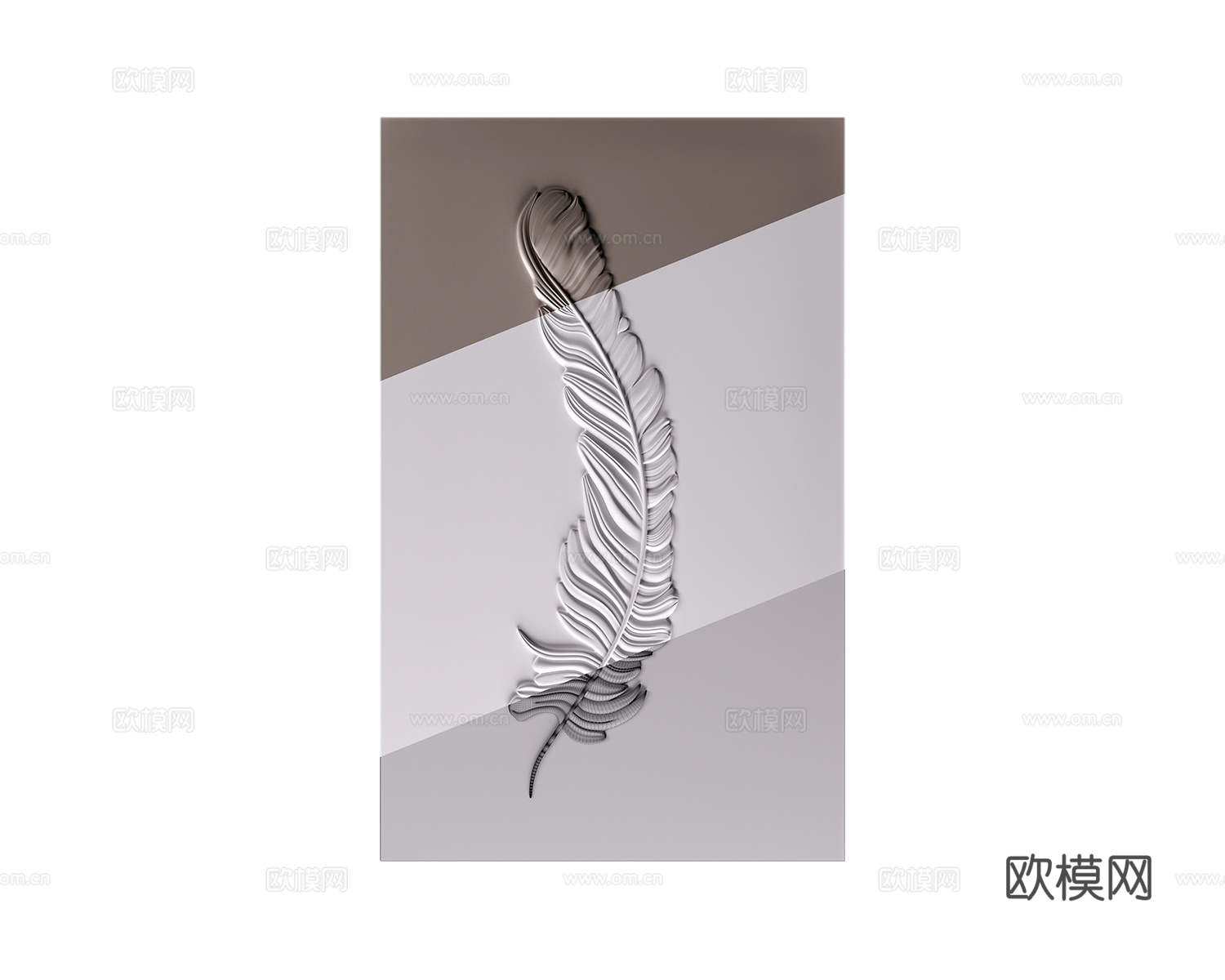 WALL&DECO 羽毛浮雕挂画3d模型下载
