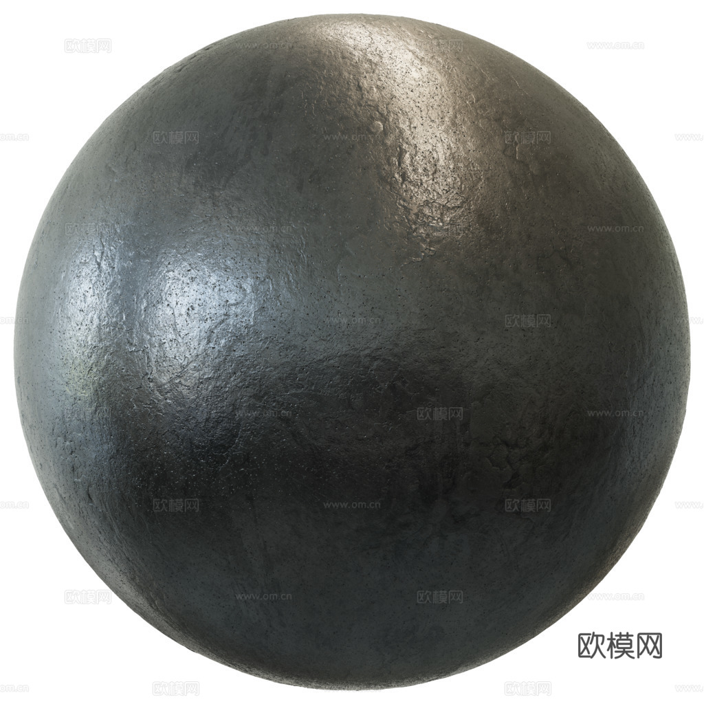 无缝哑光油光金属板铁黑色 PBR材质贴图 2k