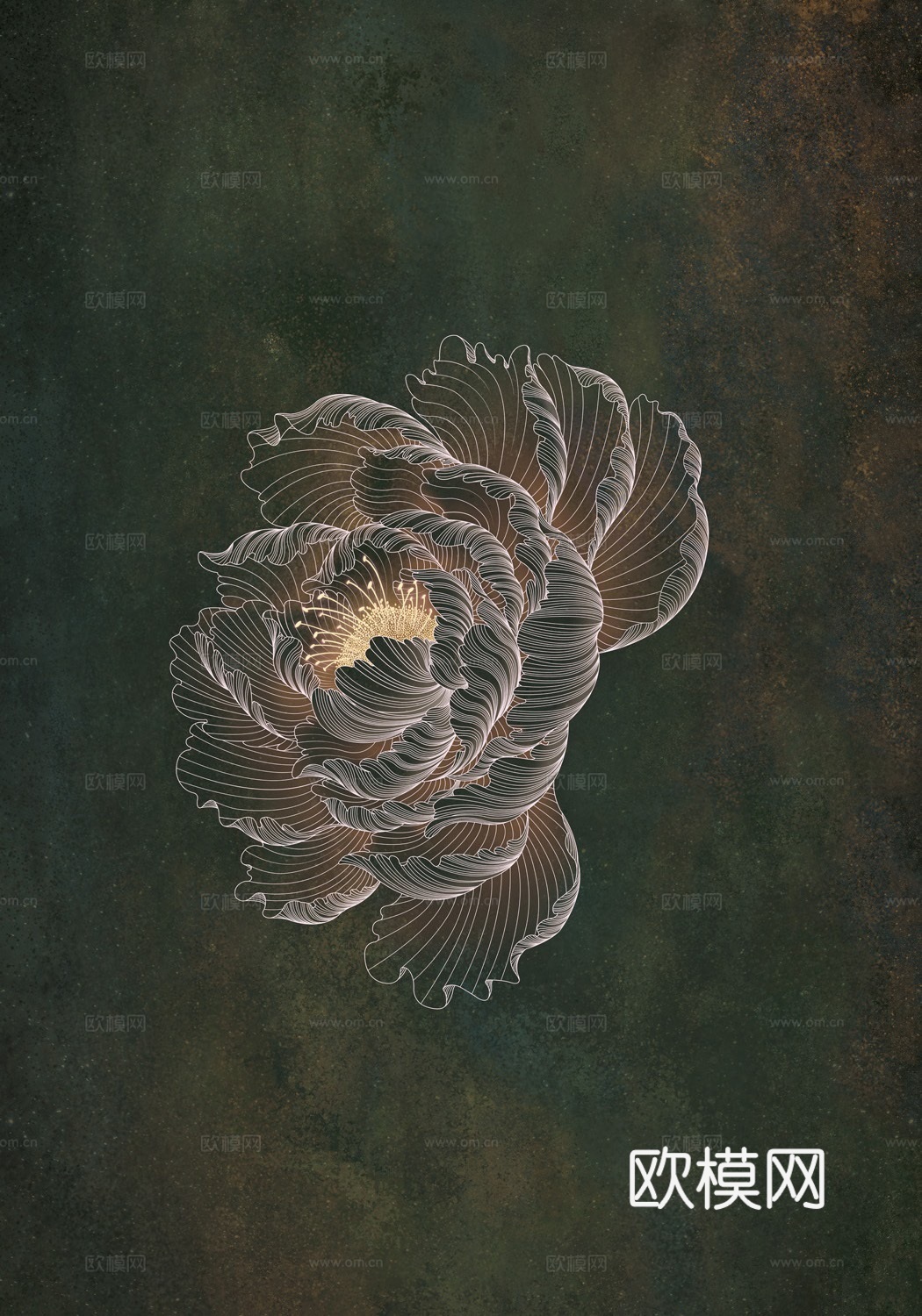 花朵牡丹花开壁画