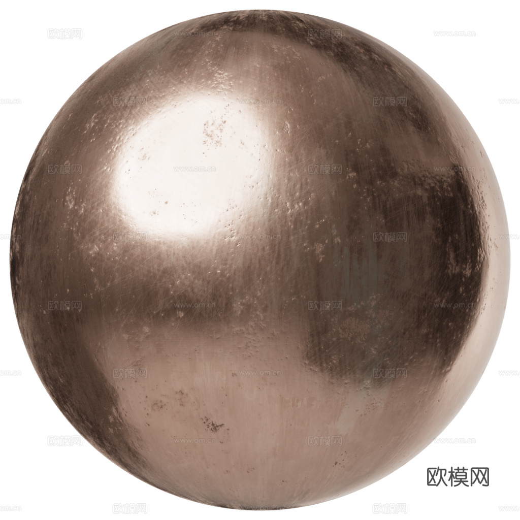 无缝做旧划痕哑光金属面板香槟色 PBR材质贴图 1k