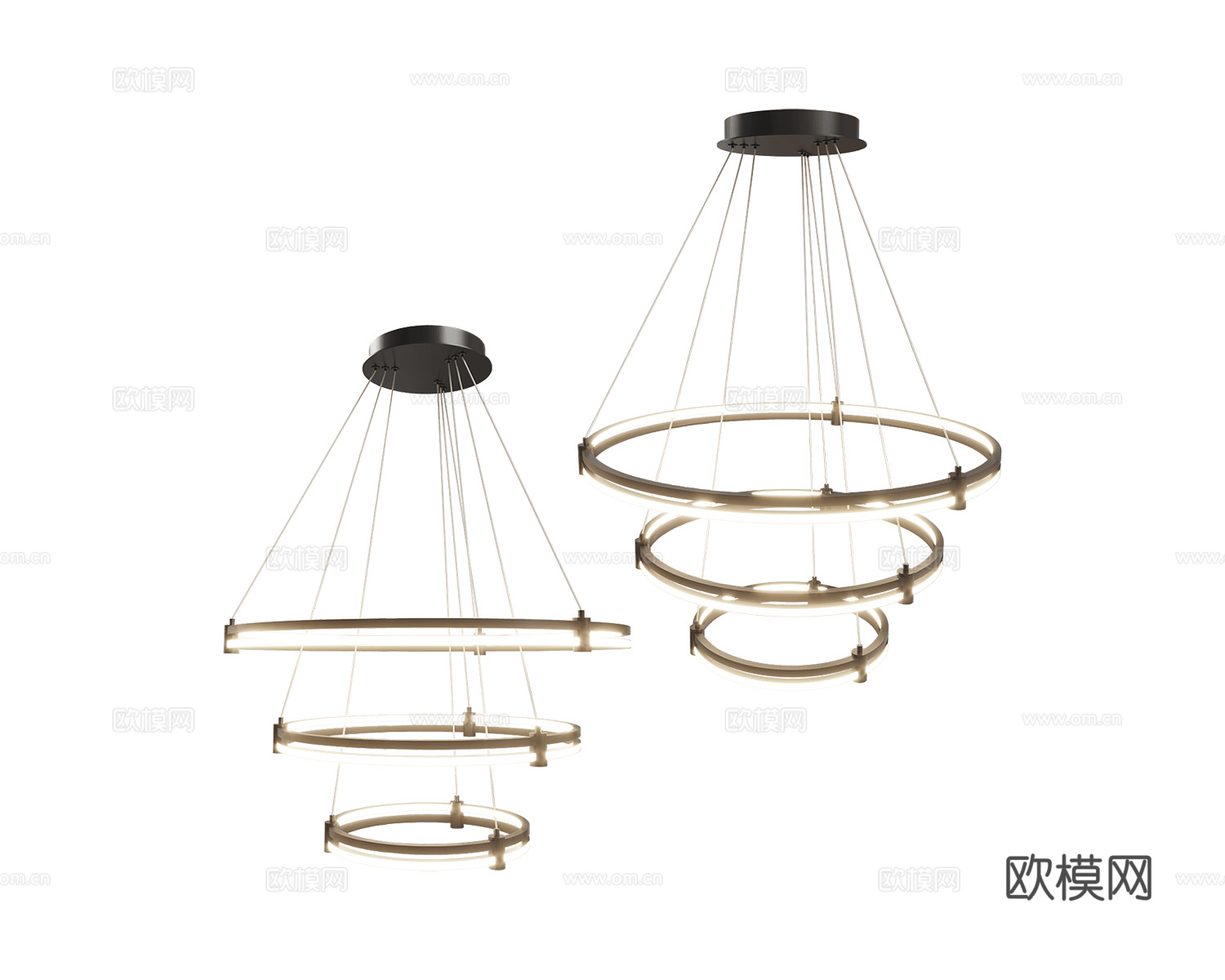 Stilfort 轻奢三层吊灯3d模型下载