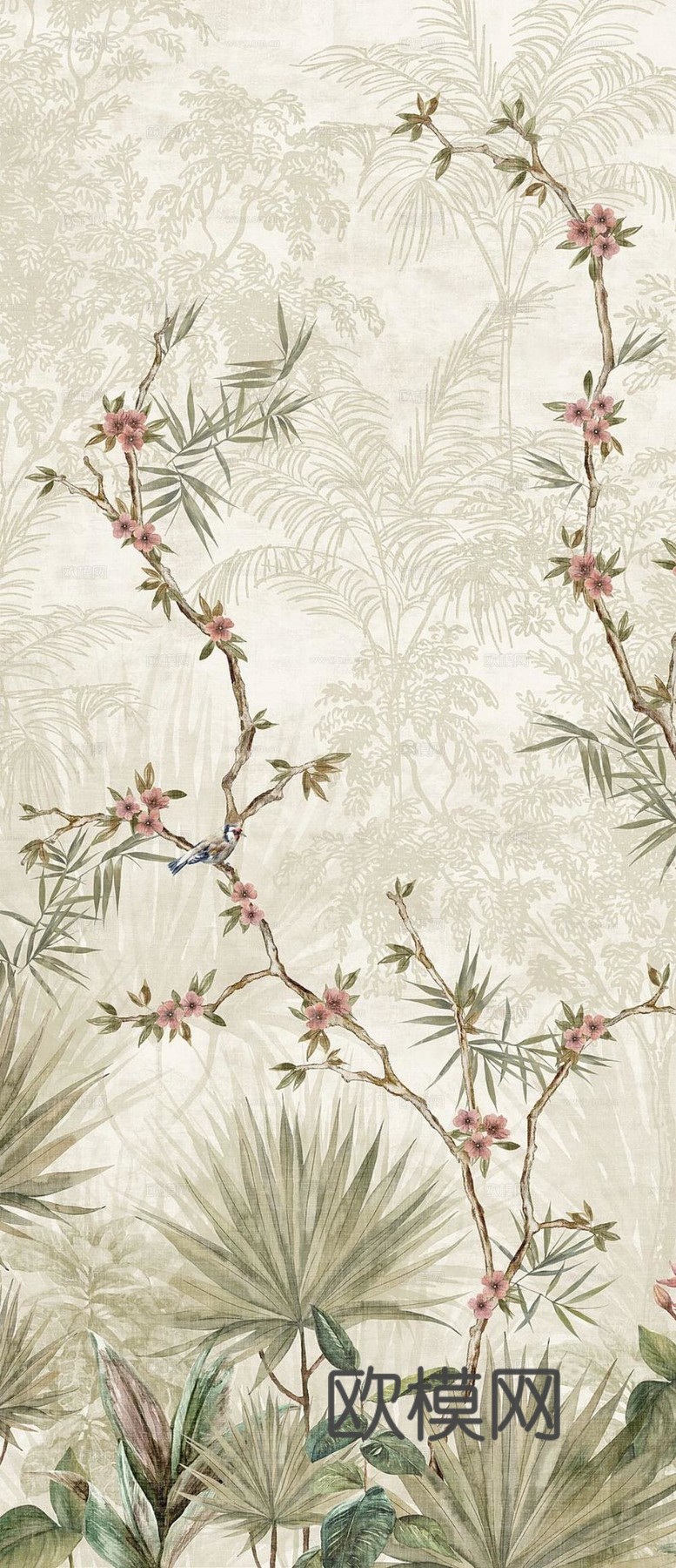 中古美式家居客厅 带动画 中古风壁画下载