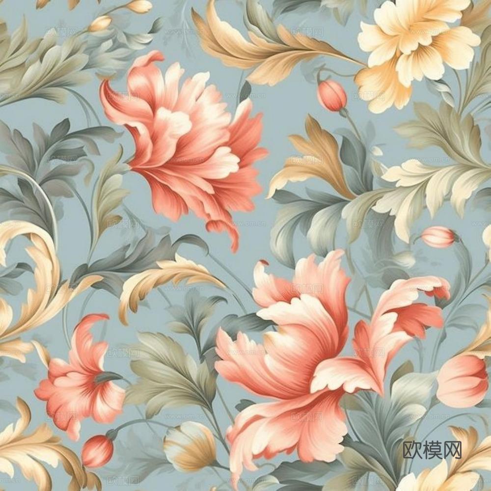 中古美式家居客厅 带动画 中古风壁画下载