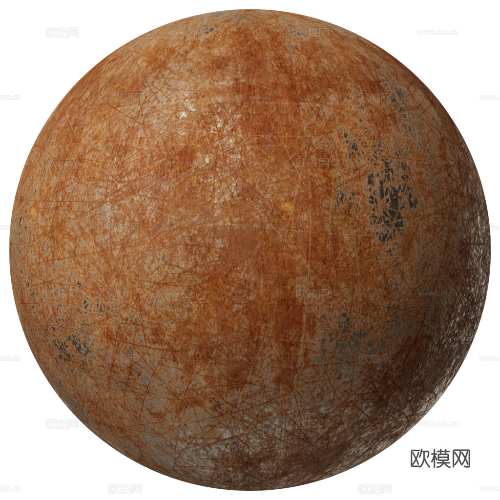 无缝做旧划痕铁锈金属面板 PBR材质贴图 1k
