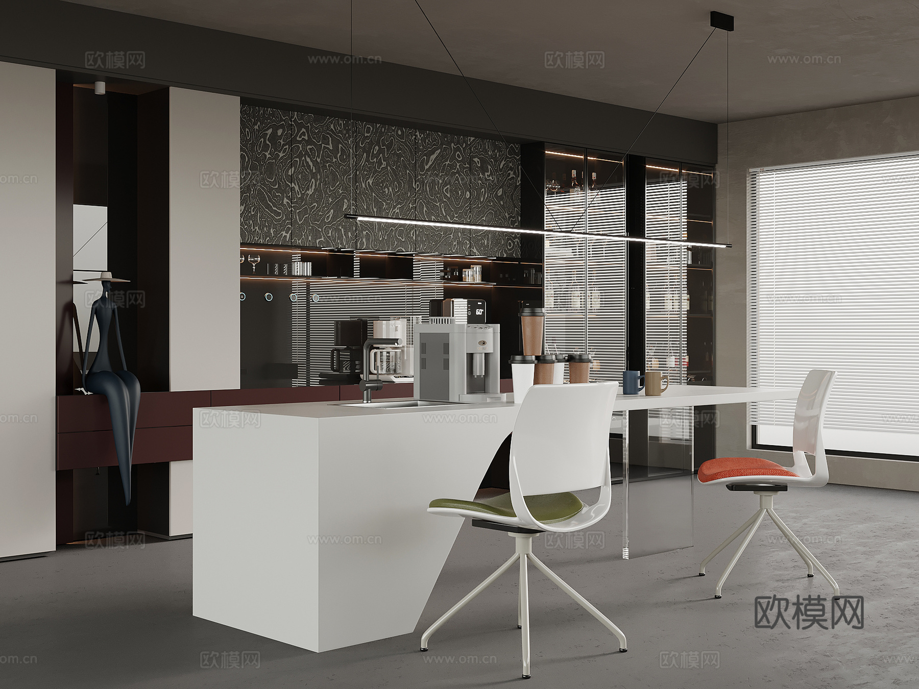 现代简约休闲桌椅 餐桌椅3d模型下载