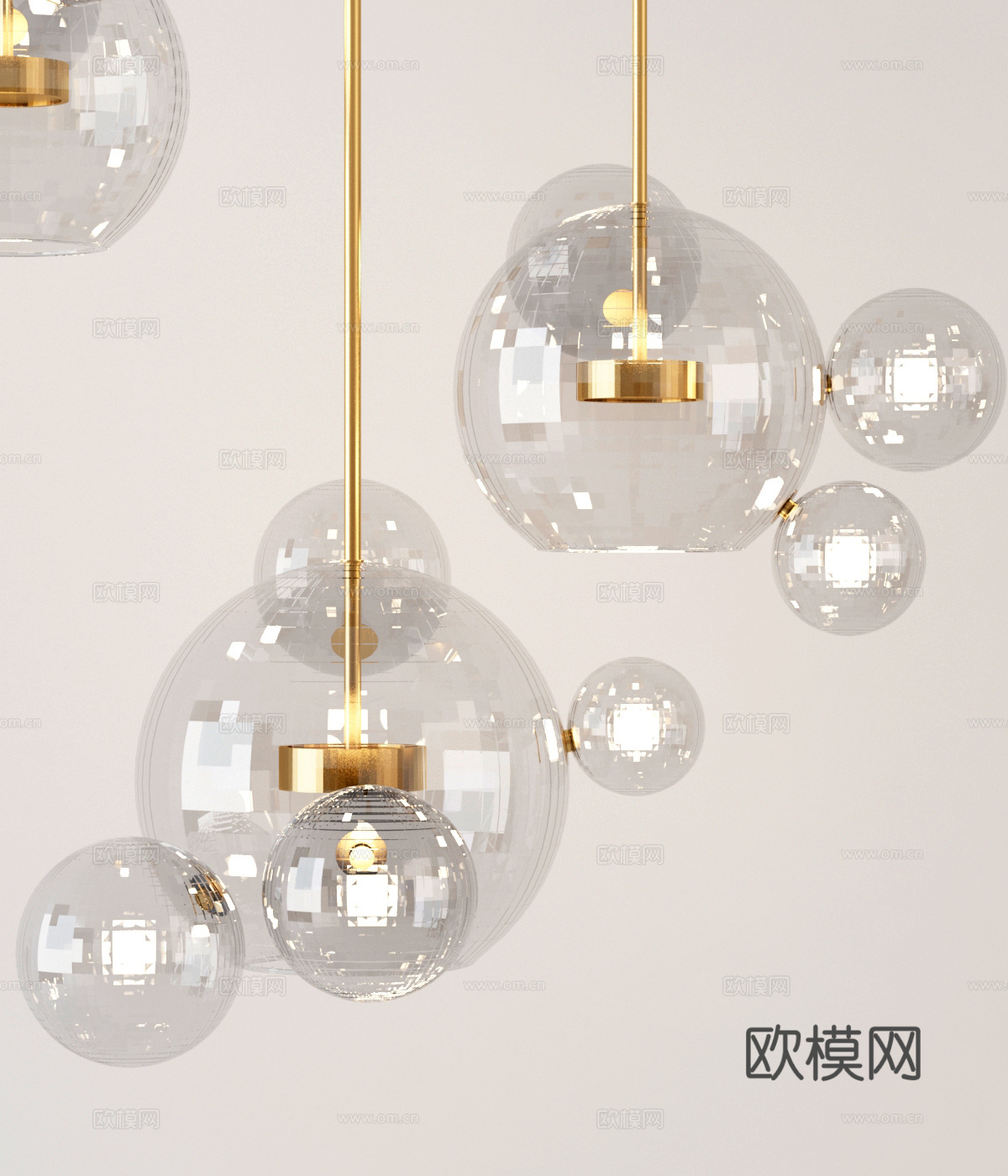 北欧吊灯 泡泡吊灯 餐厅吊灯 客厅吊灯3d模型