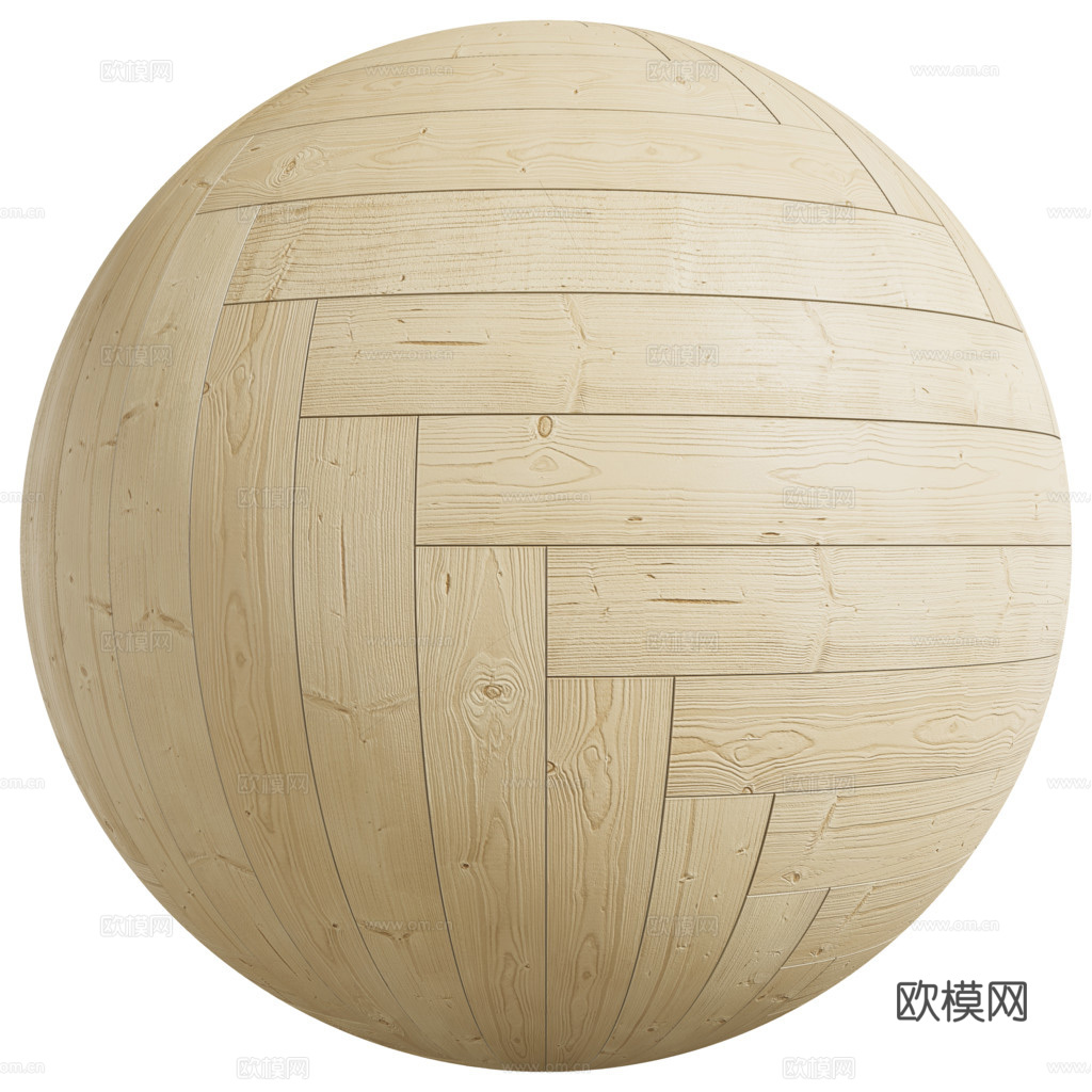 无缝木地板人字铺 PBR材质贴图 2k