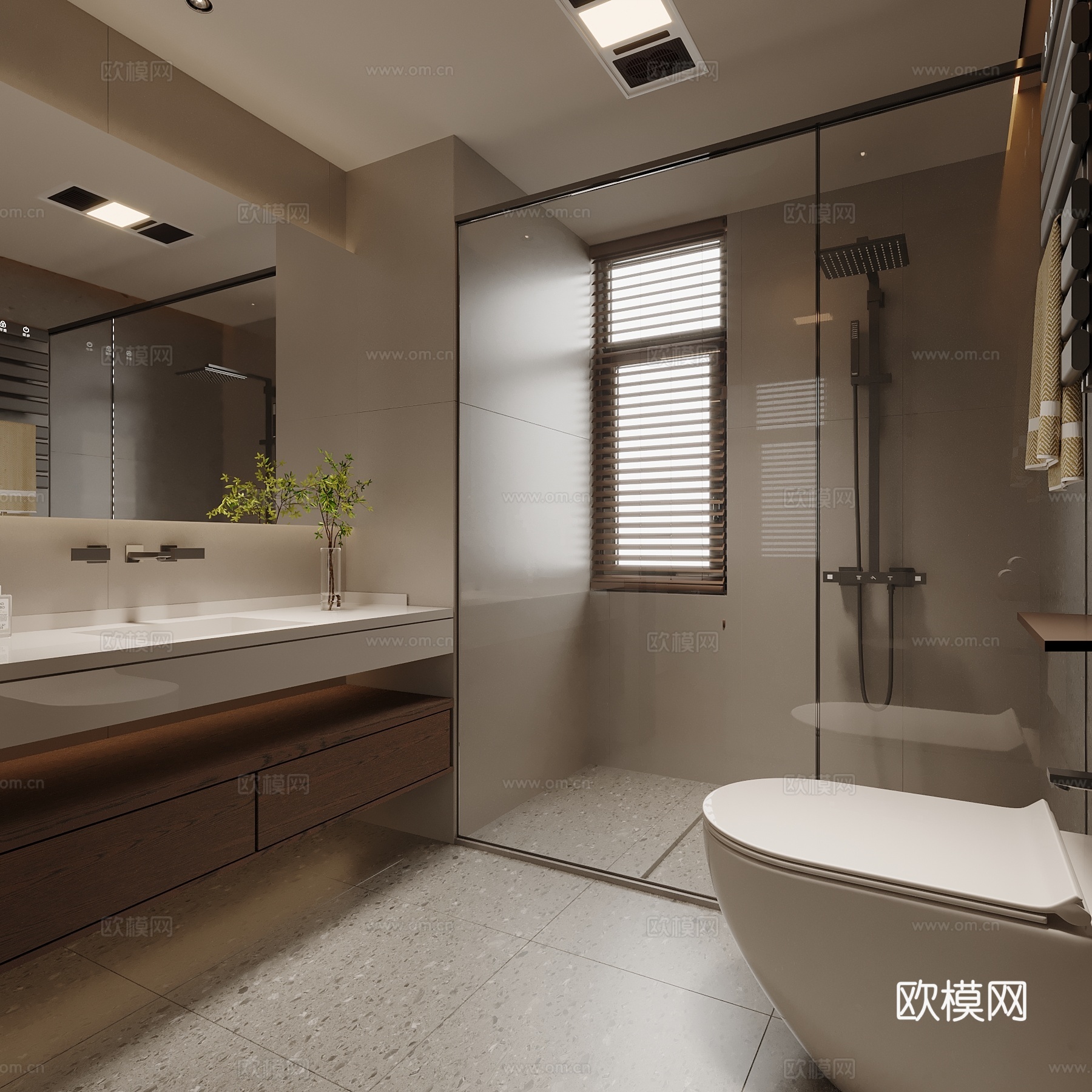 中古风卫生间su模型
