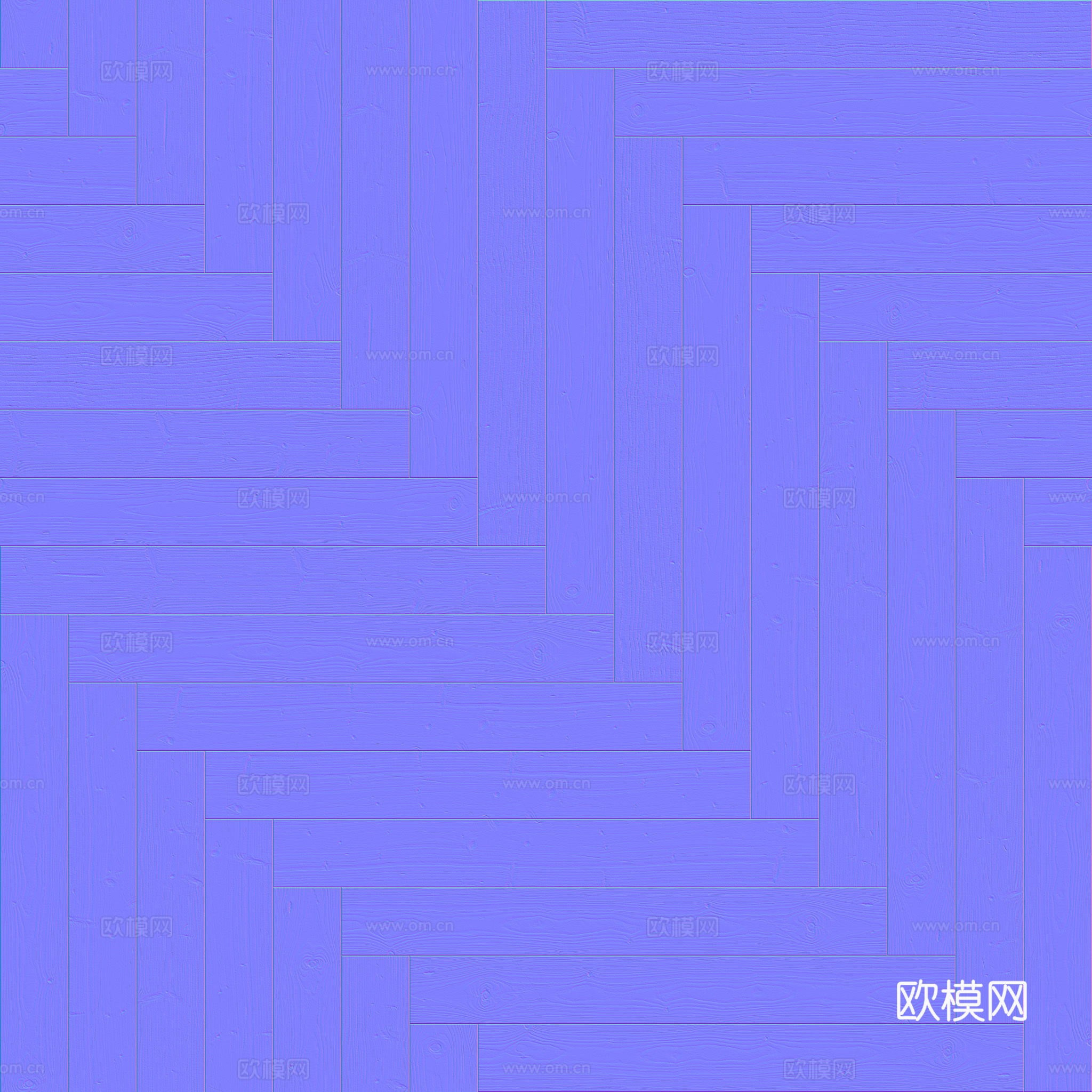 无缝木地板人字铺 PBR材质贴图 2k
