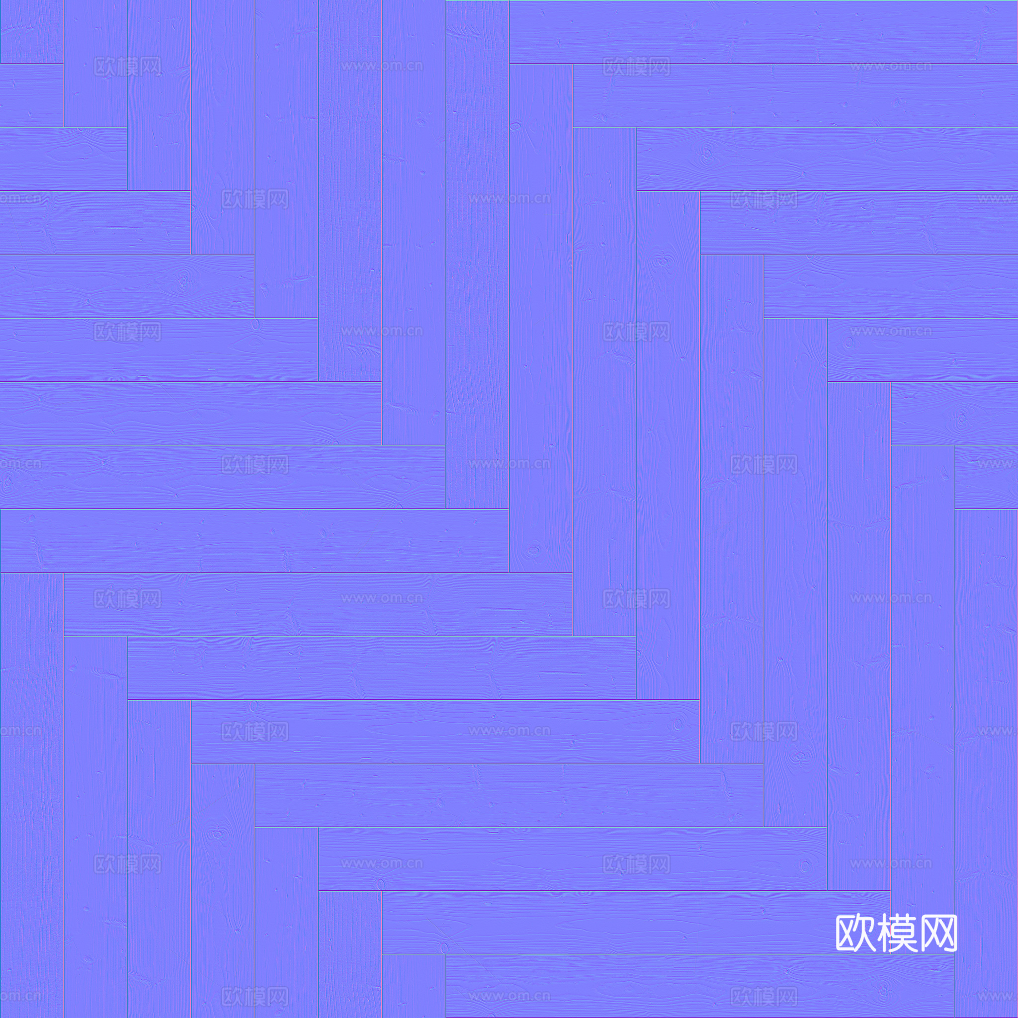 无缝木地板人字铺 PBR材质贴图 2k