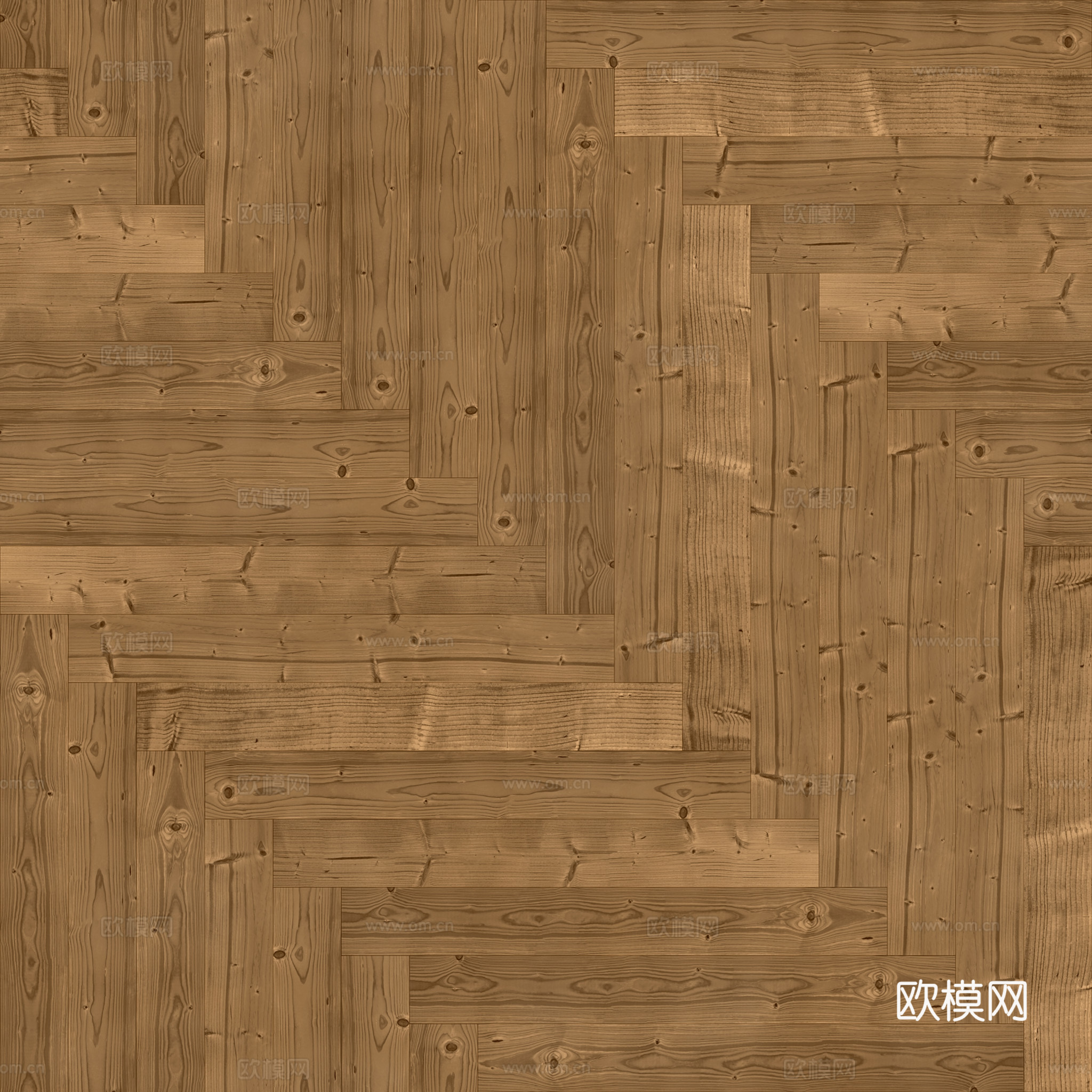 无缝木地板人字铺 PBR材质贴图 2k