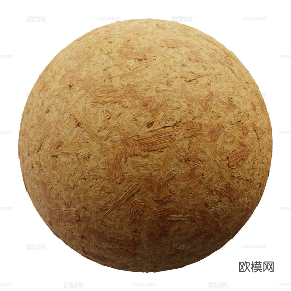 刨花板欧松板OSB板 PBR材质贴图 1k