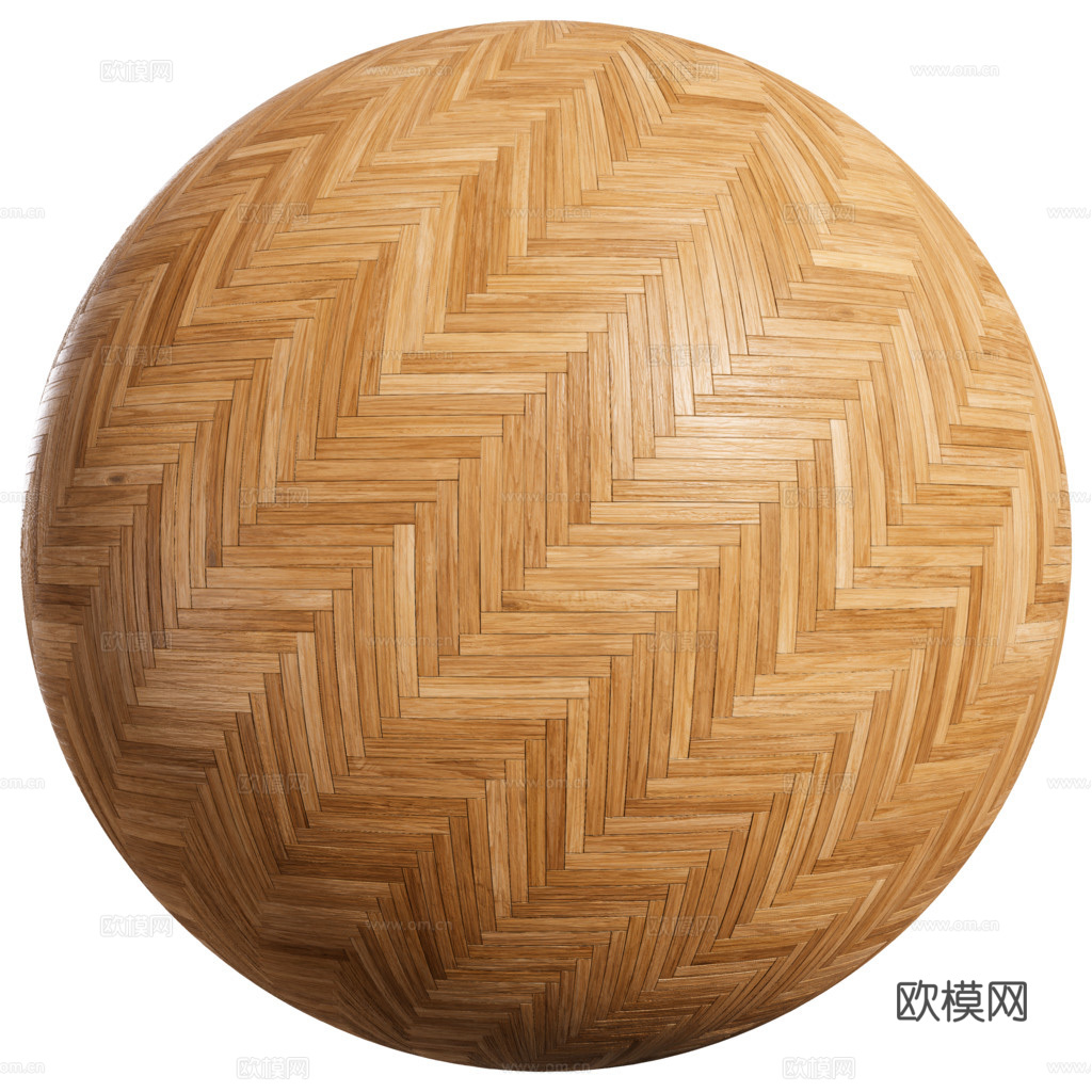 无缝木地板人字铺 PBR材质贴图 1k