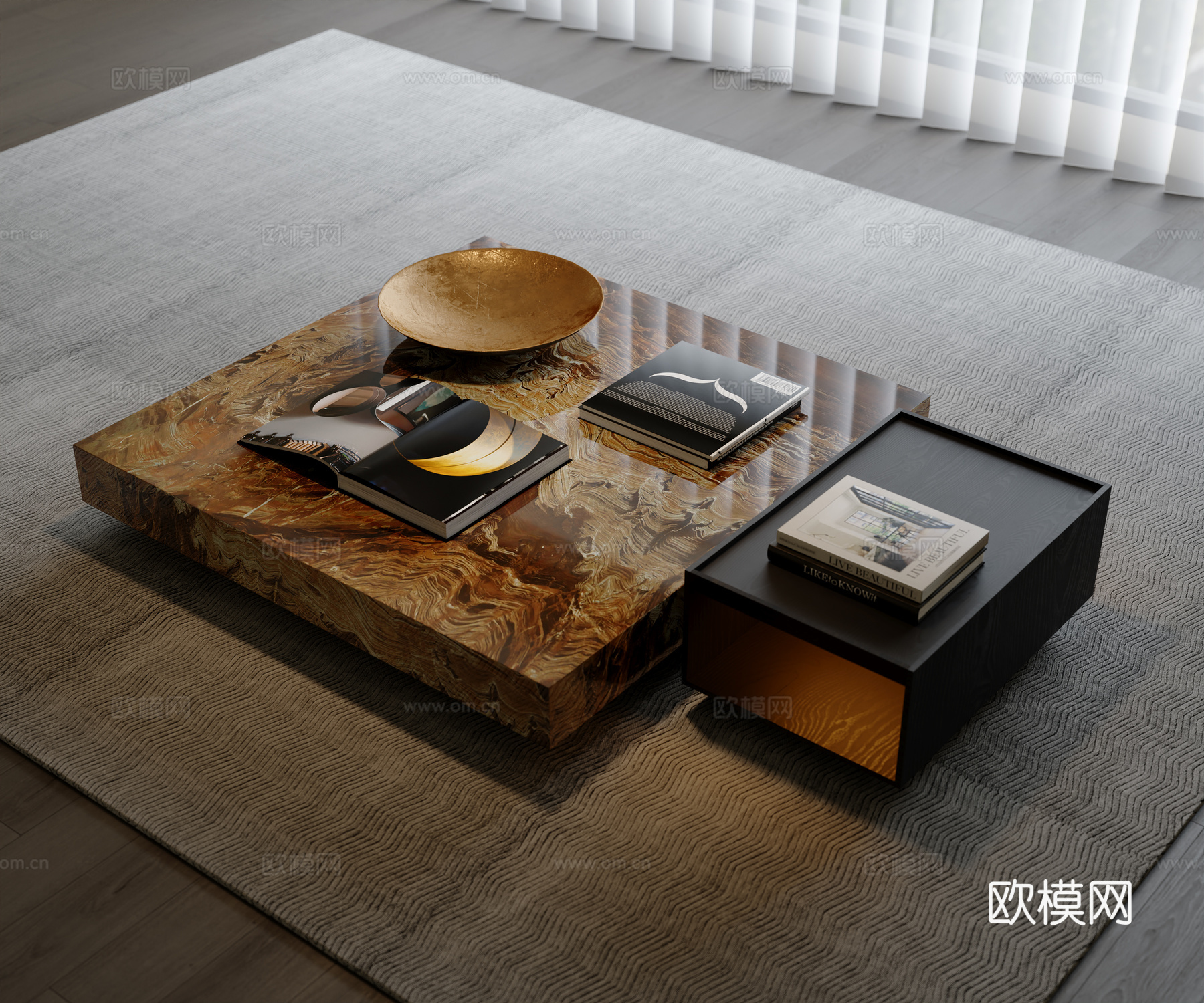 现代茶几su模型
