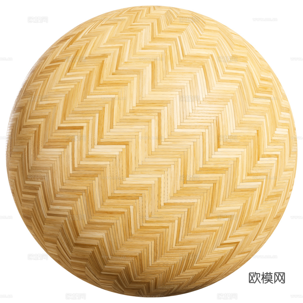 无缝木地板人字铺 PBR材质贴图 2k