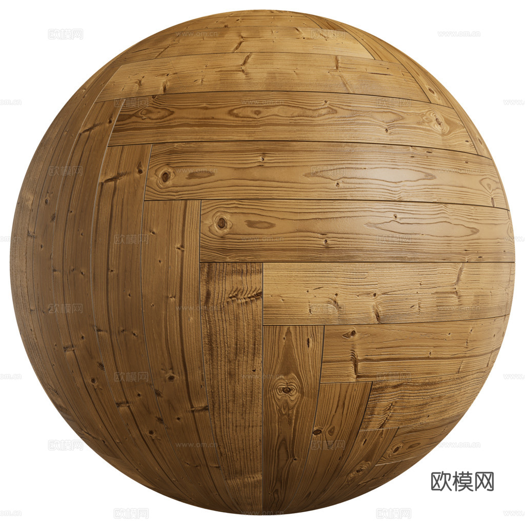 无缝木地板人字铺 PBR材质贴图 2k