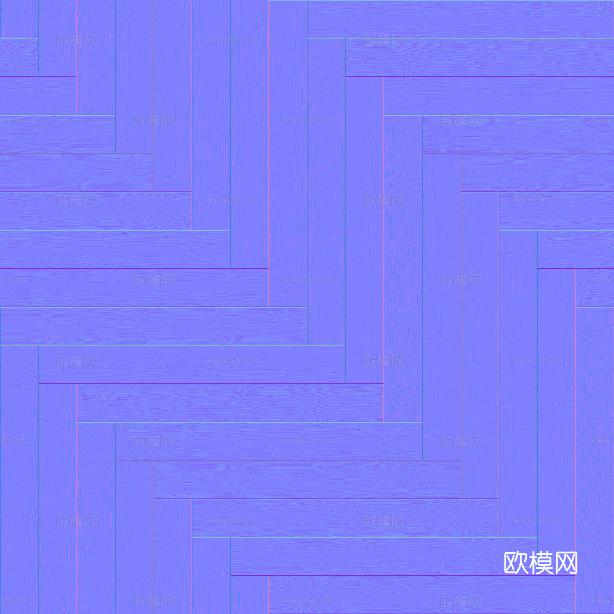 无缝木地板人字铺 PBR材质贴图 2k