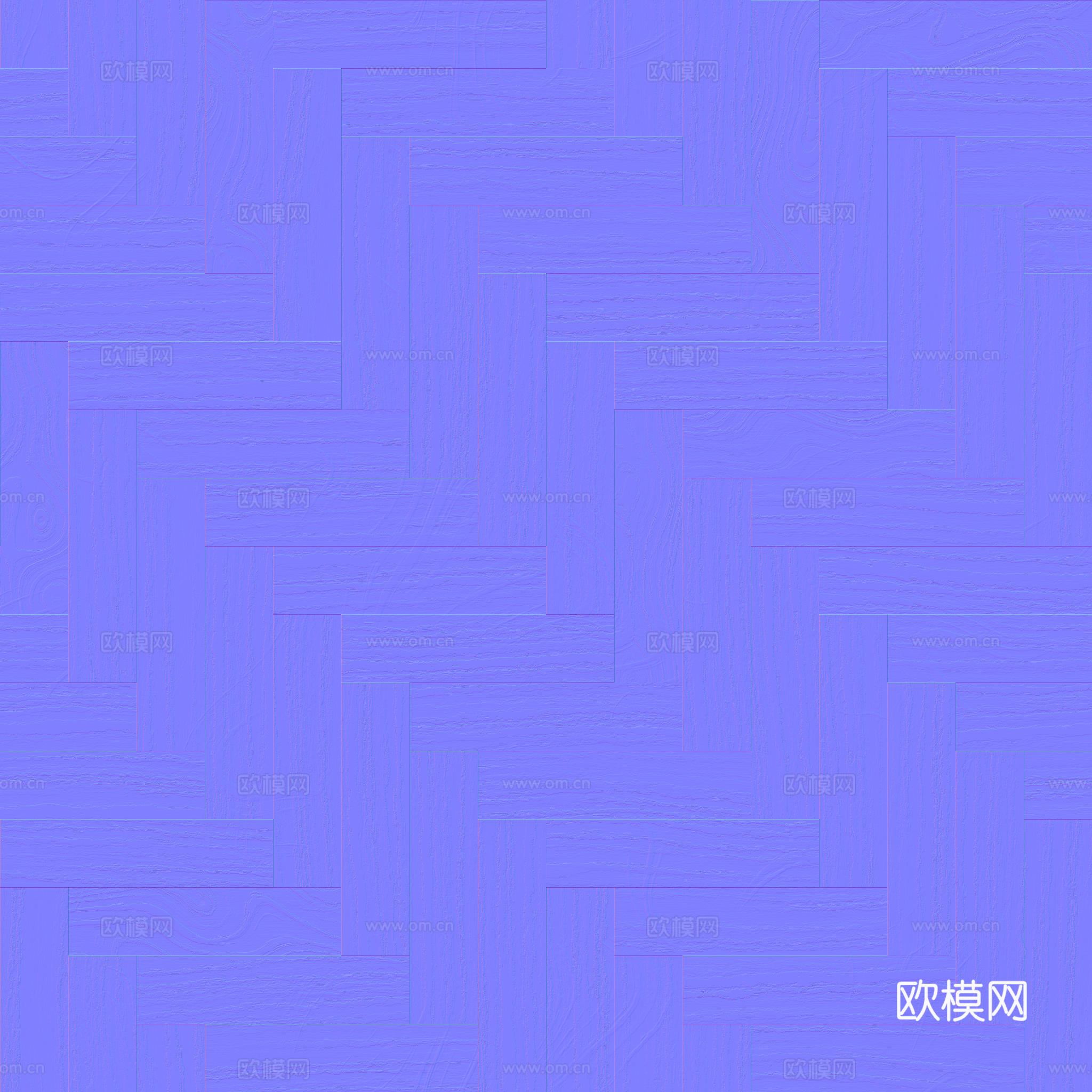 无缝木地板人字铺 PBR材质贴图 2k