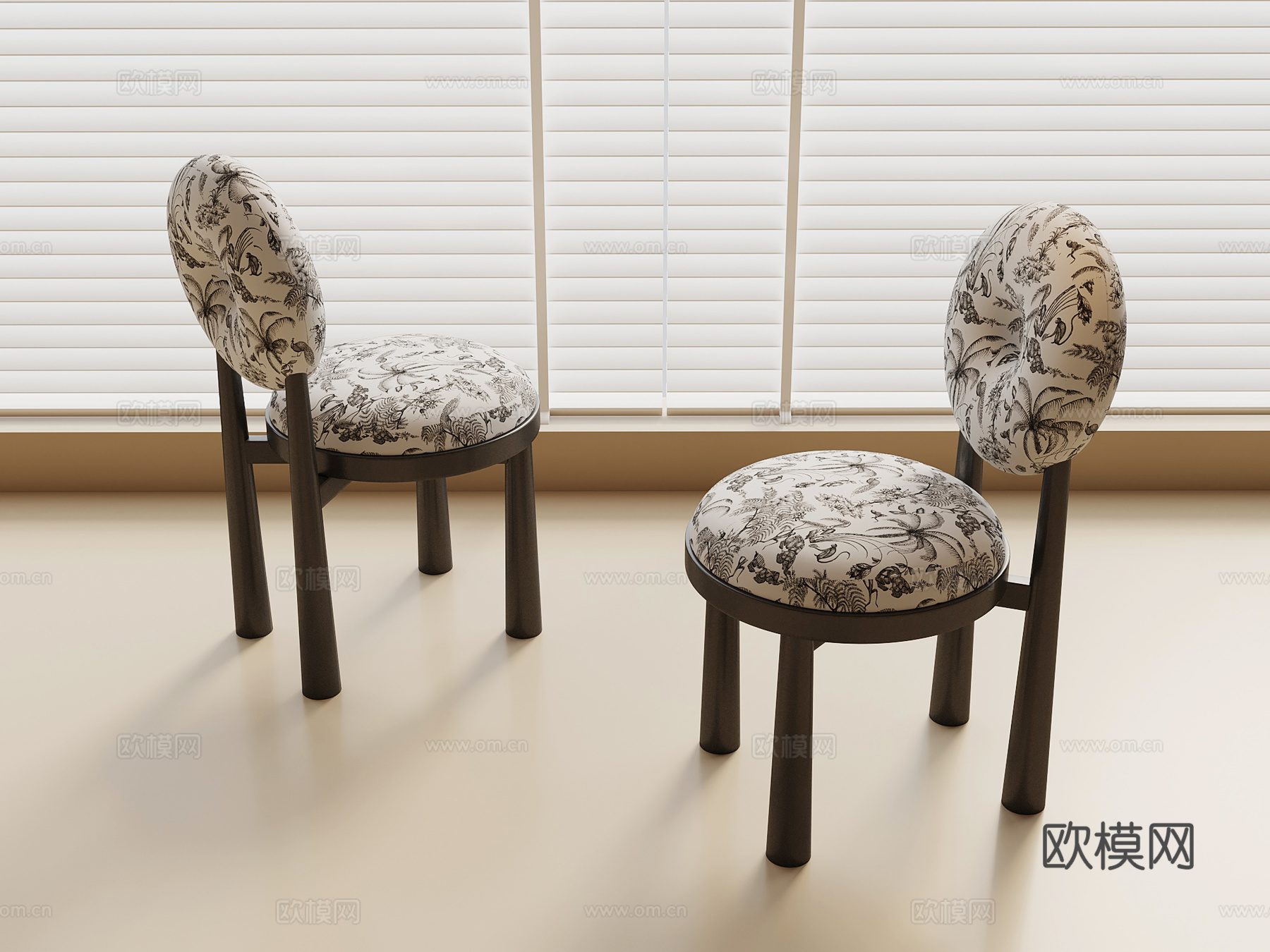 法式复古餐椅 单椅 椅子3d模型下载