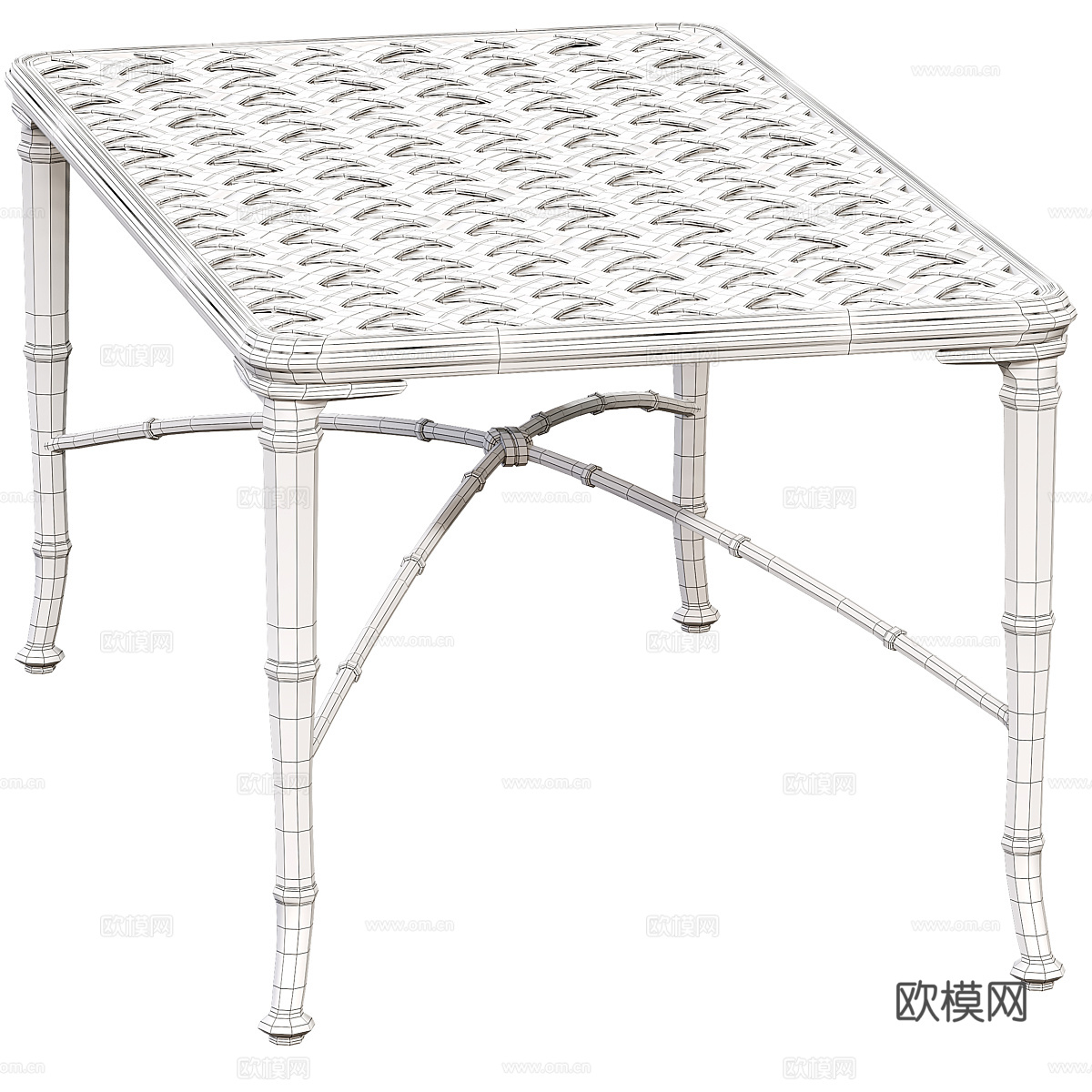 美式简约户外休闲长桌3d模型下载（渲染图5）