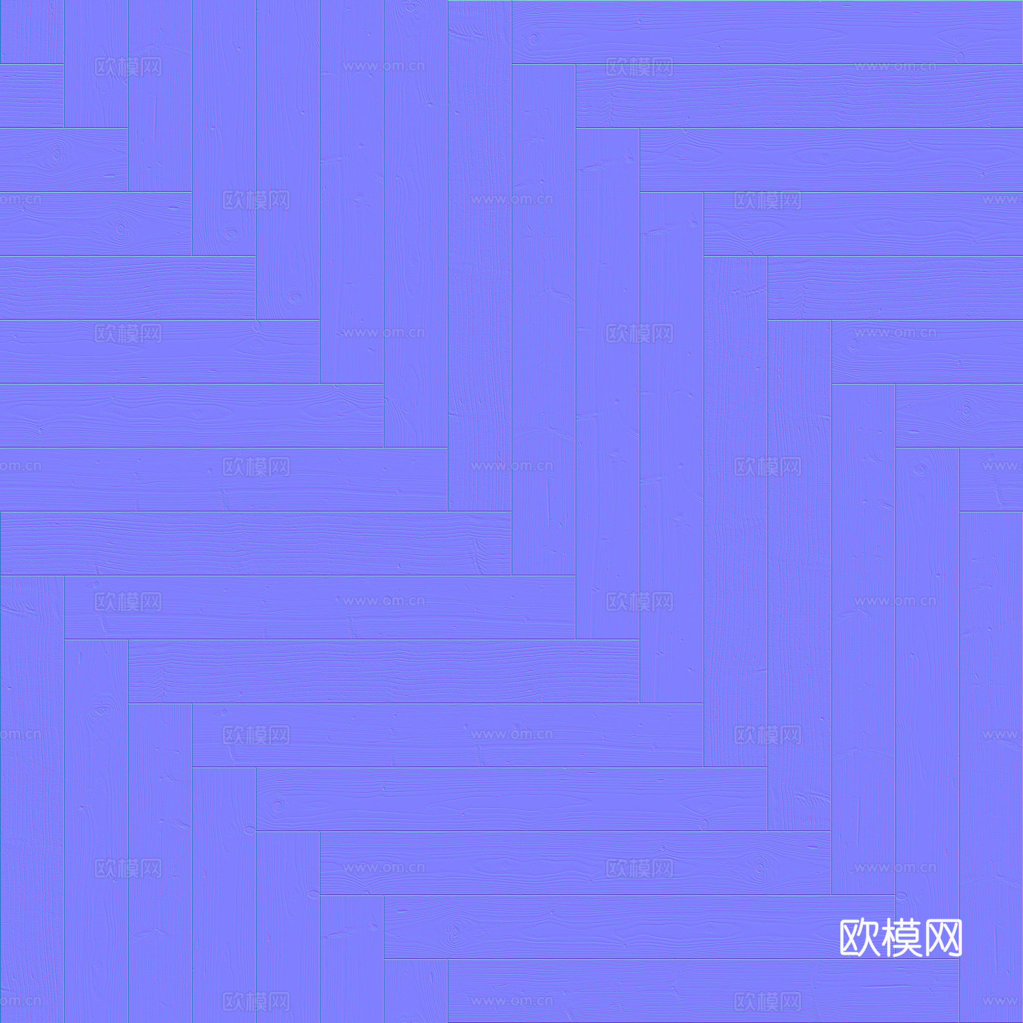 无缝木地板人字铺 PBR材质贴图 2k
