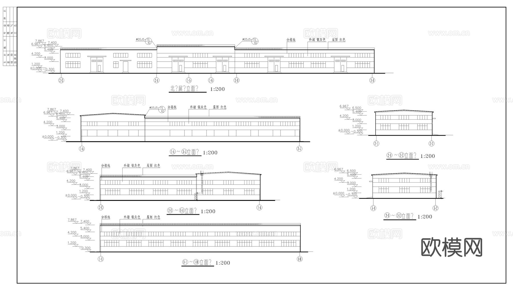 生产车间建筑施工图cad施工图