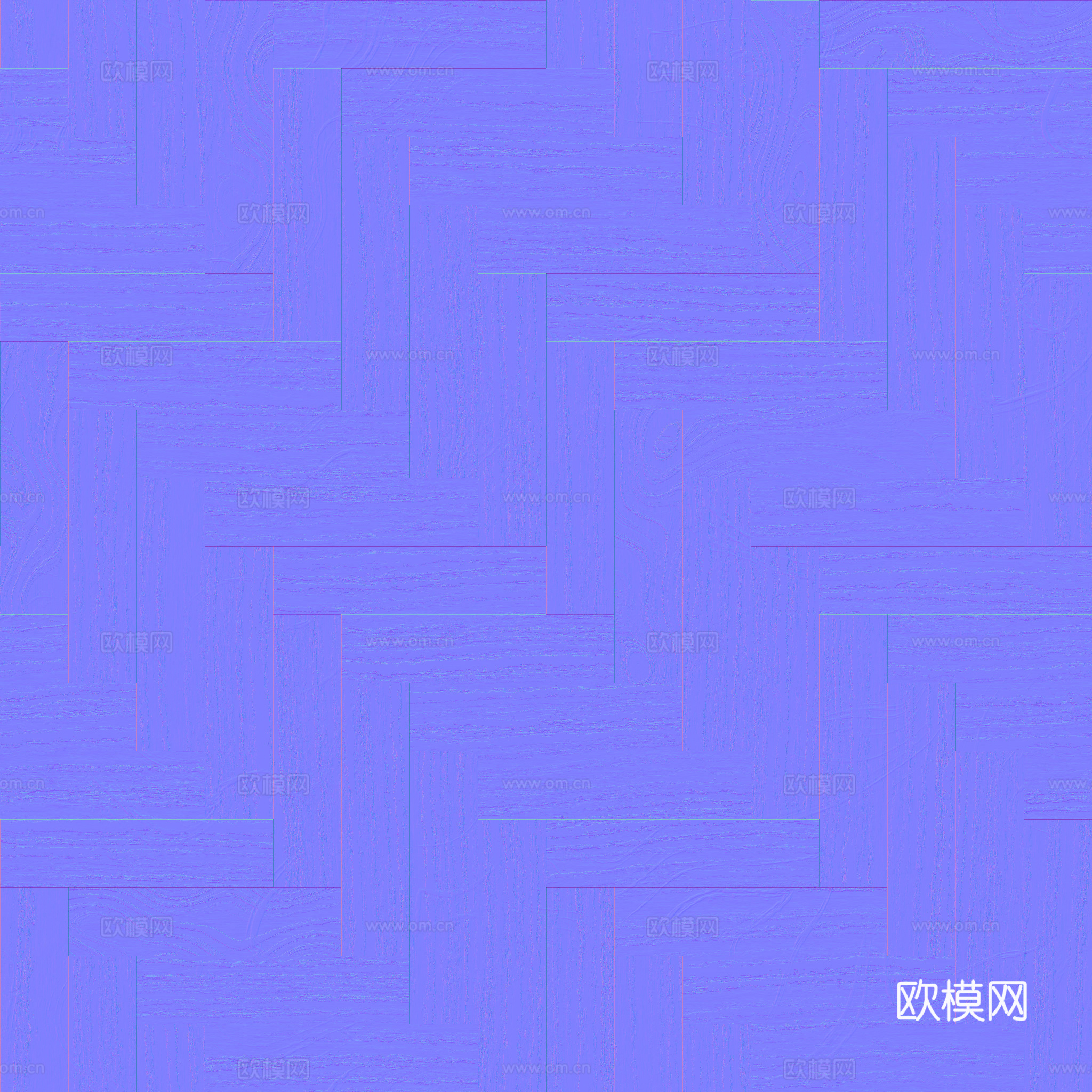 无缝木地板人字铺 PBR材质贴图 2k