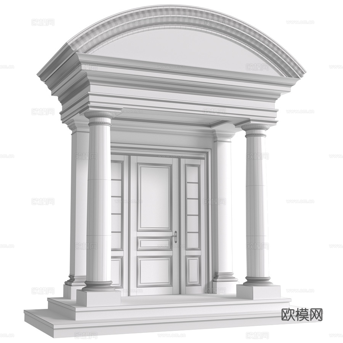 美式经典门廊 入户门3d模型下载（渲染图5）