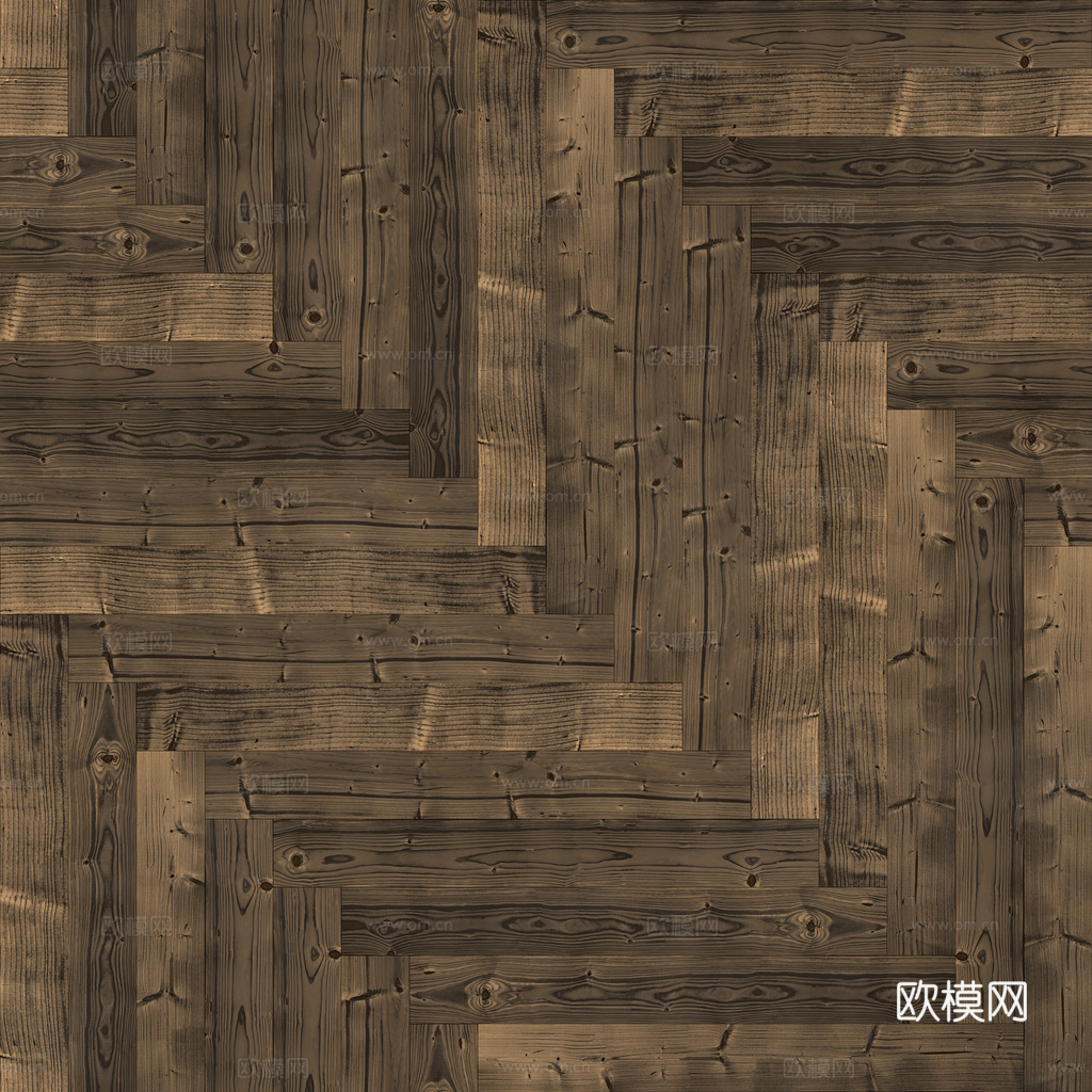 无缝木地板人字铺 PBR材质贴图 1k