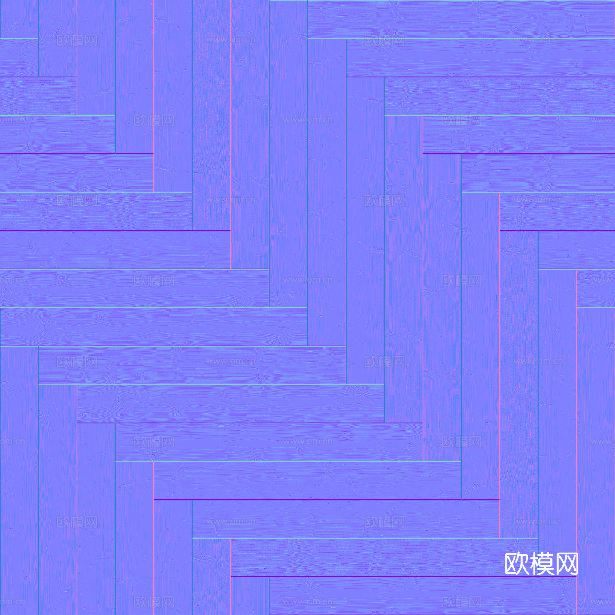 无缝木地板人字铺 PBR材质贴图 2k
