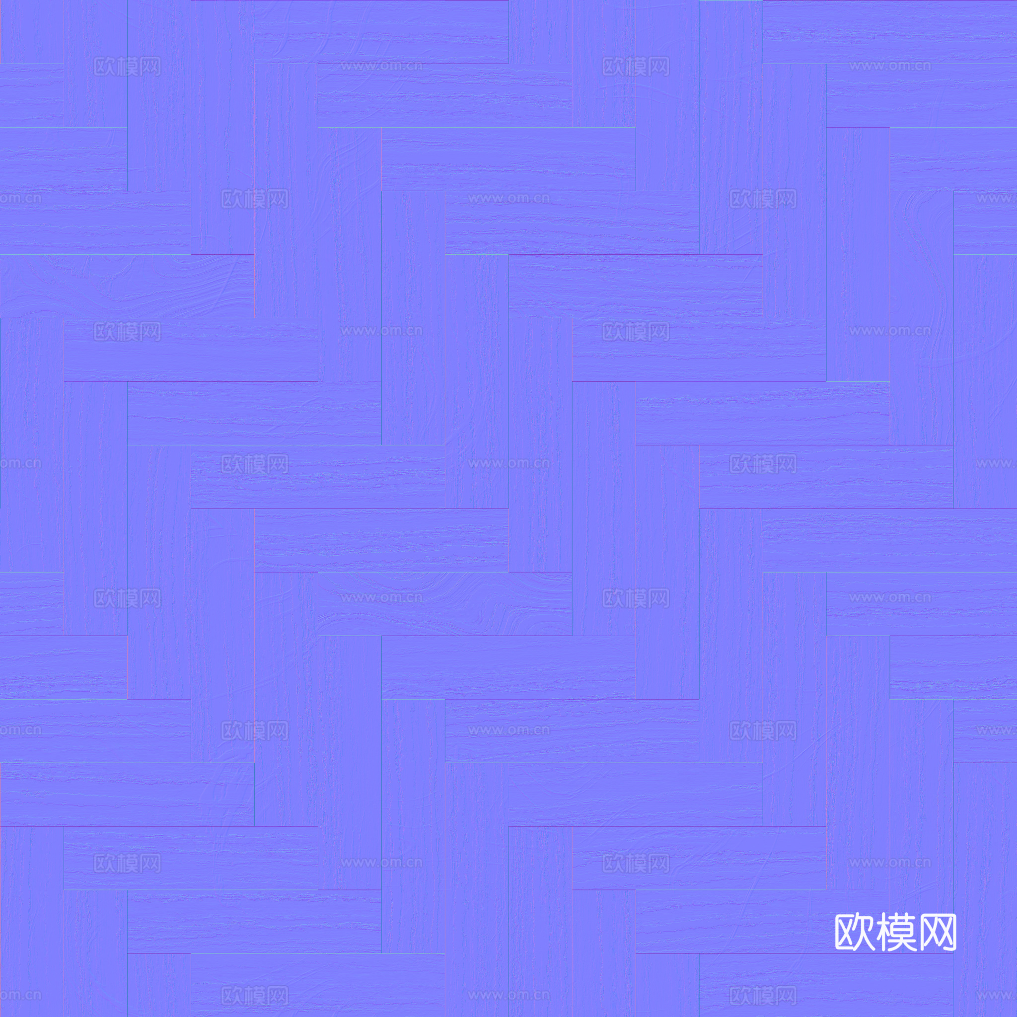 无缝木地板人字铺 PBR材质贴图 2k