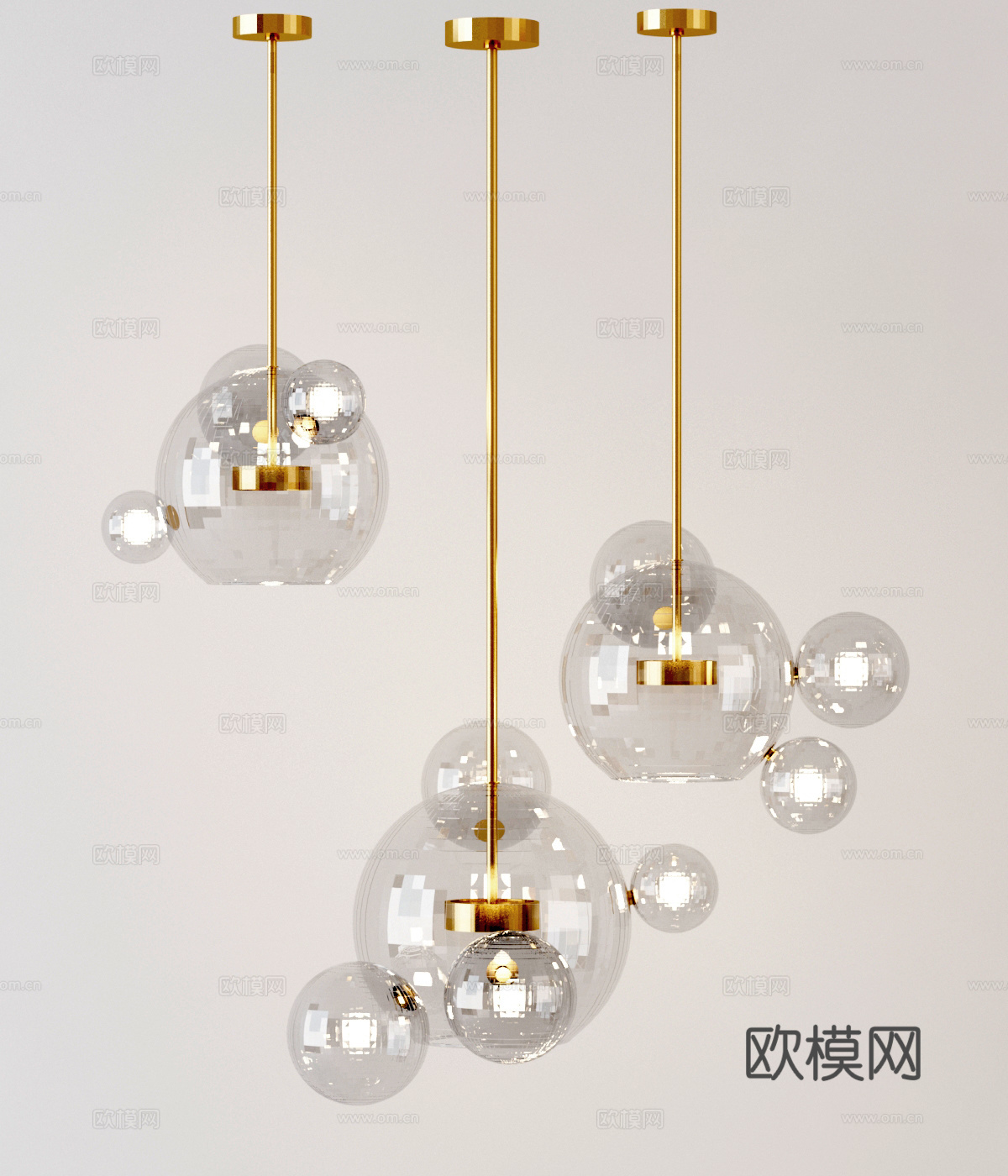 北欧吊灯 泡泡吊灯 餐厅吊灯 客厅吊灯3d模型
