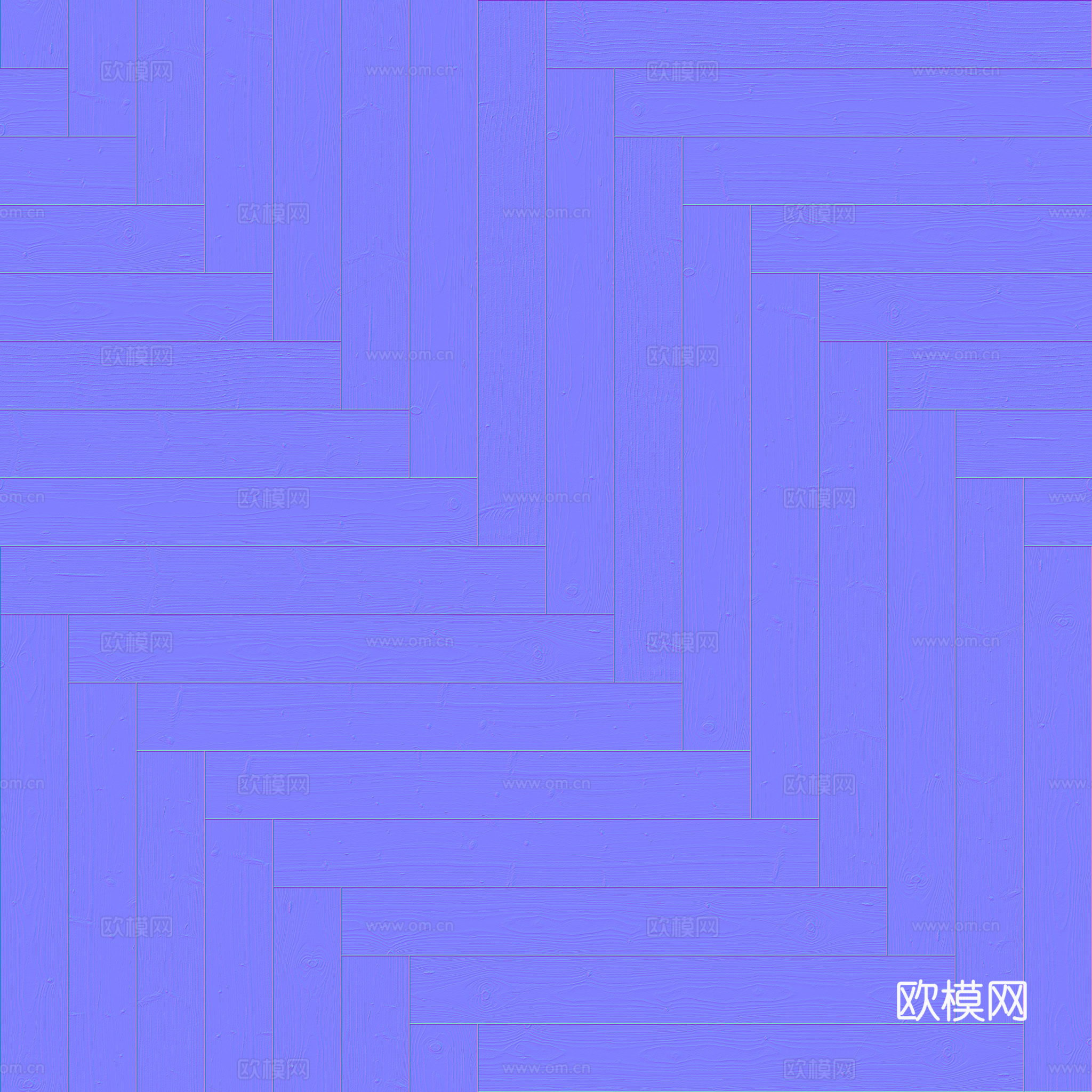 无缝木地板人字铺 PBR材质贴图 2k